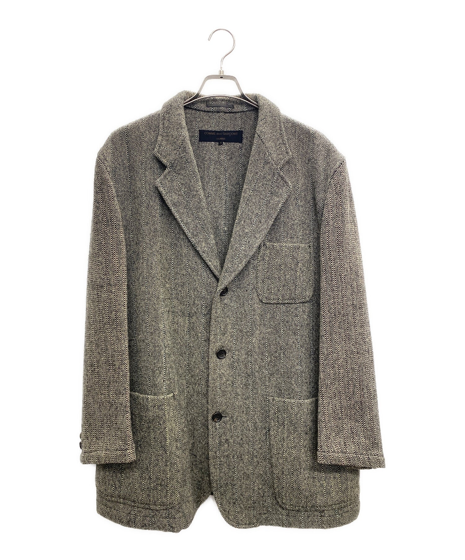 comme des garçons homme tweed coat COMME des GARCONS HOMME Tweed Jacket Grey L (K-121609) | PLAYFUL
