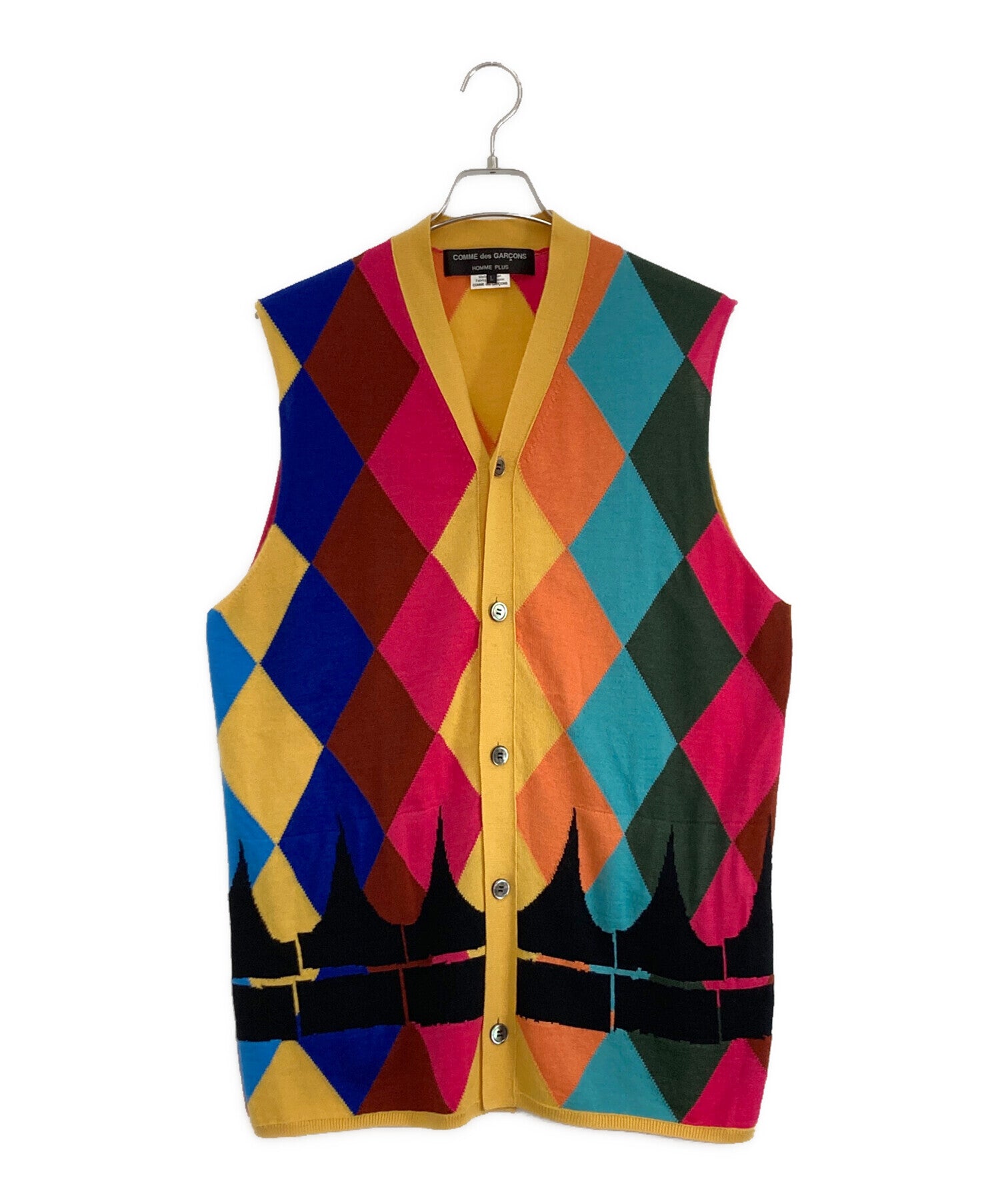 Pre-owned] COMME des GARCONS Argyle Sleeveless Cardigan PK-N004 