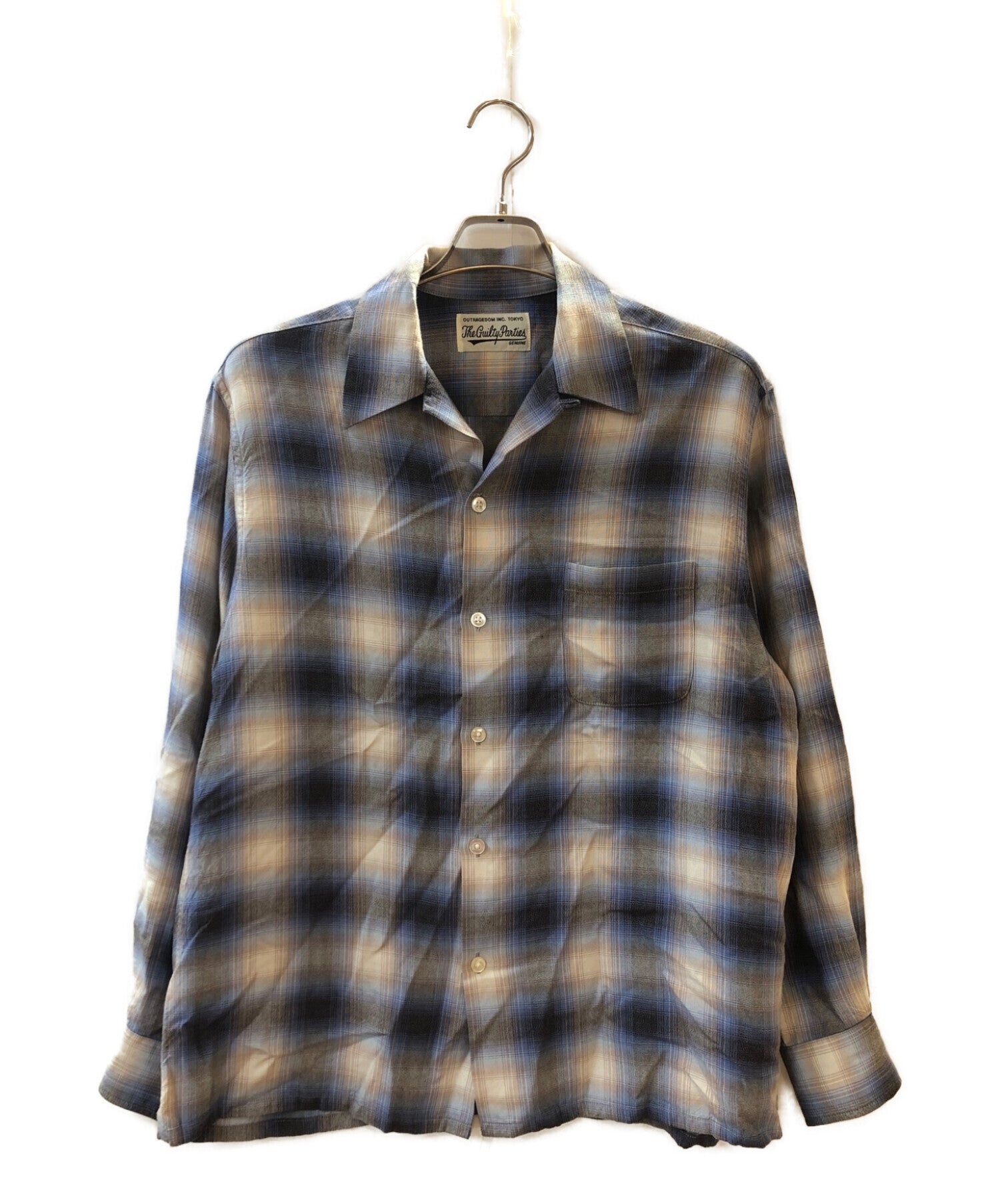 [Pre-owned] WACKO MARIA OMBRE CHECK OPEN COLLAR SHIRT L/S