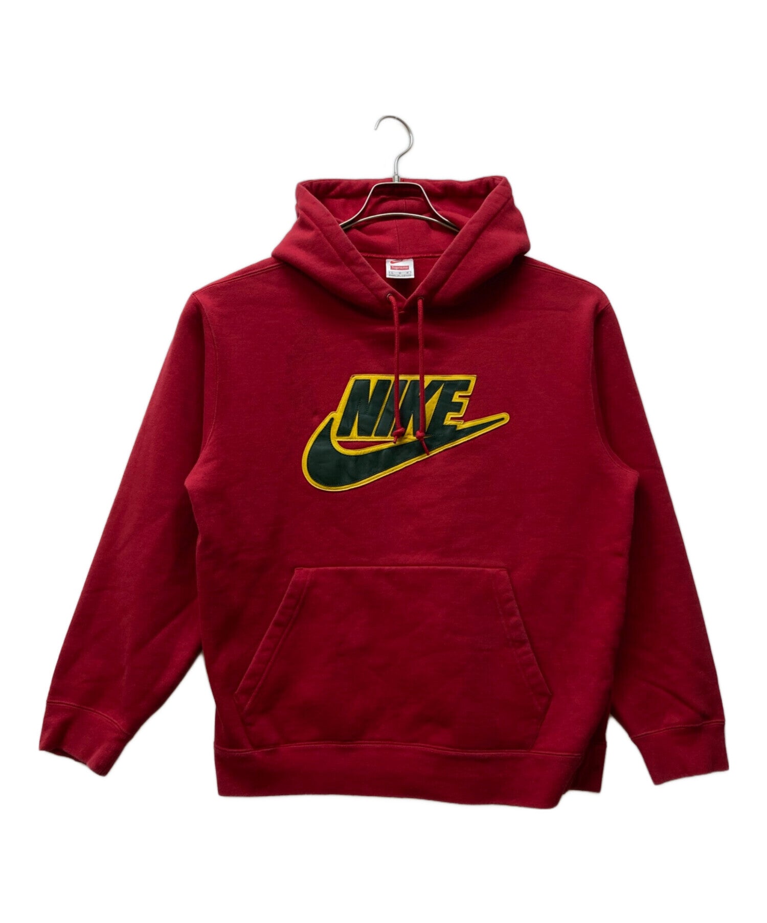 Pre-owned] SUPREME 19FW Leather Applique Hooded Sweatshirt CK6225 