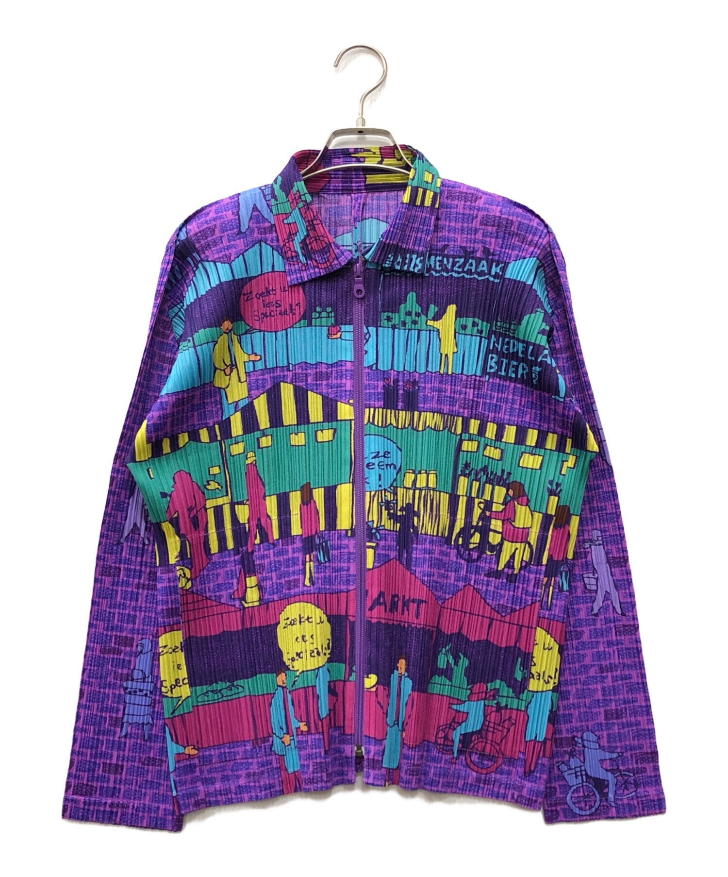 Pre-owned] PLEATS PLEASE Pleated jacket with all over pattern pp63