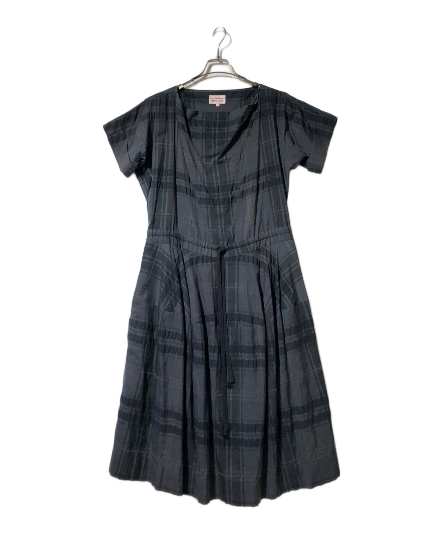 Pre-owned] Vivienne Westwood RED LABEL Checked Drawstring Dress 16 