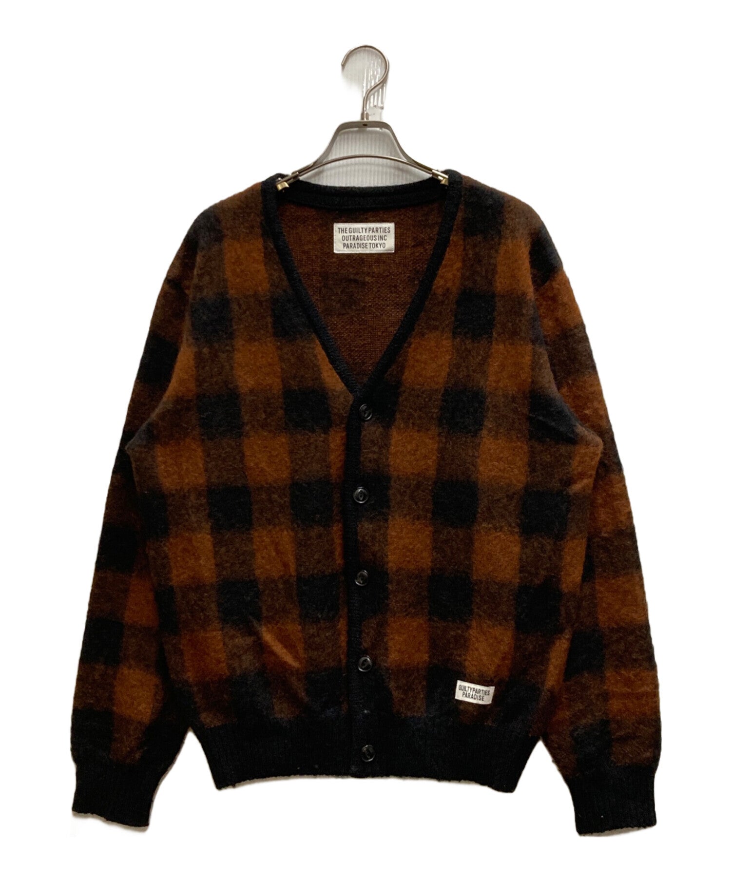 [Pre-owned] WACKO MARIA BLOCKCHECK MOHAIR KNIT JACQUARD CARDIGAN