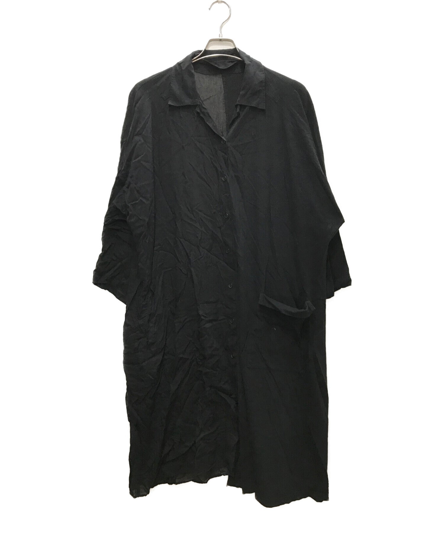 [Pre-owned] BLACK Scandal Yohji Yamamoto Cut-out Long Shirt Dress NH-B