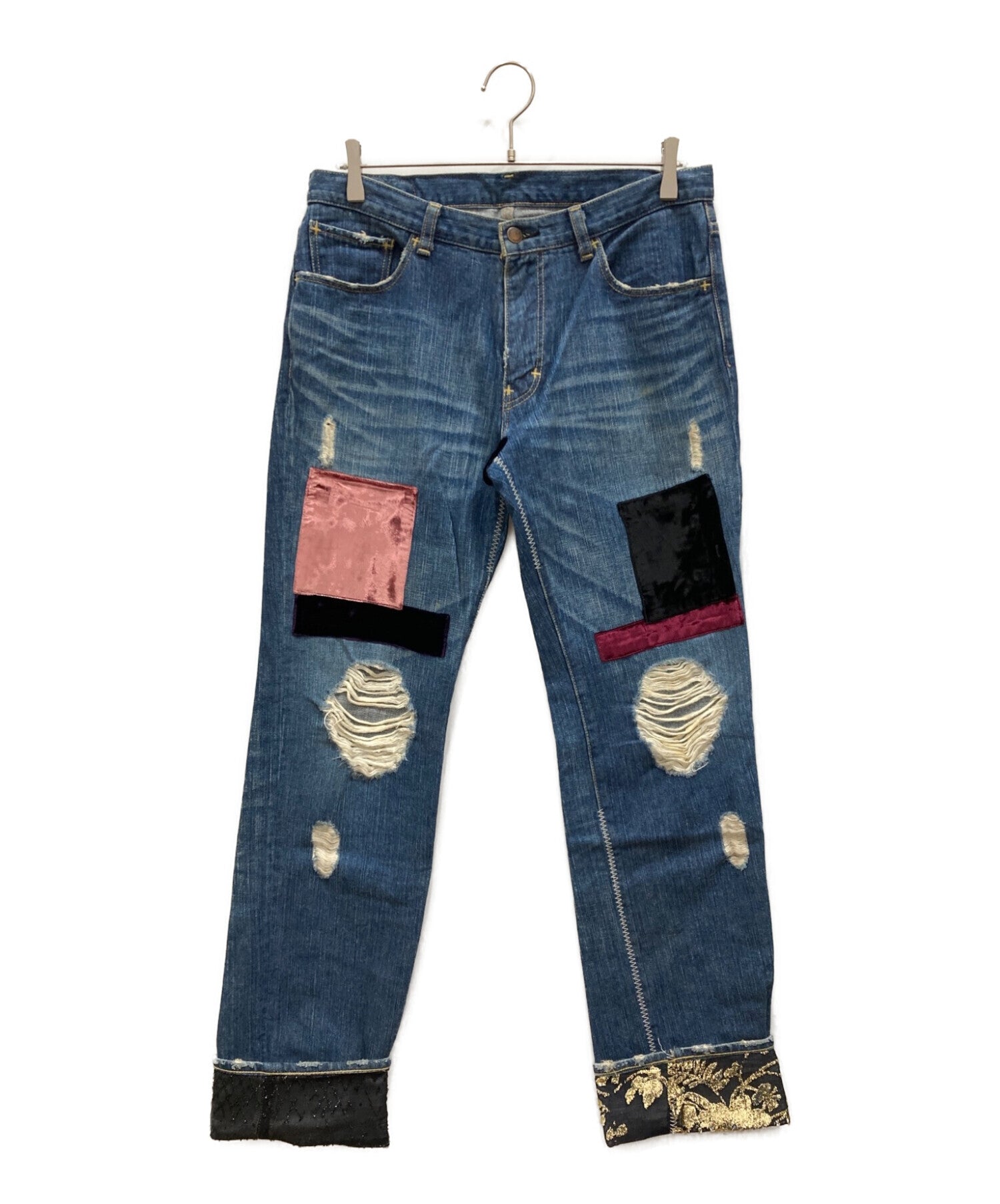 Pre-owned] NUMBER (N)INE 03AW Velour patchwork denim pants cart seaso –  Archive Factory