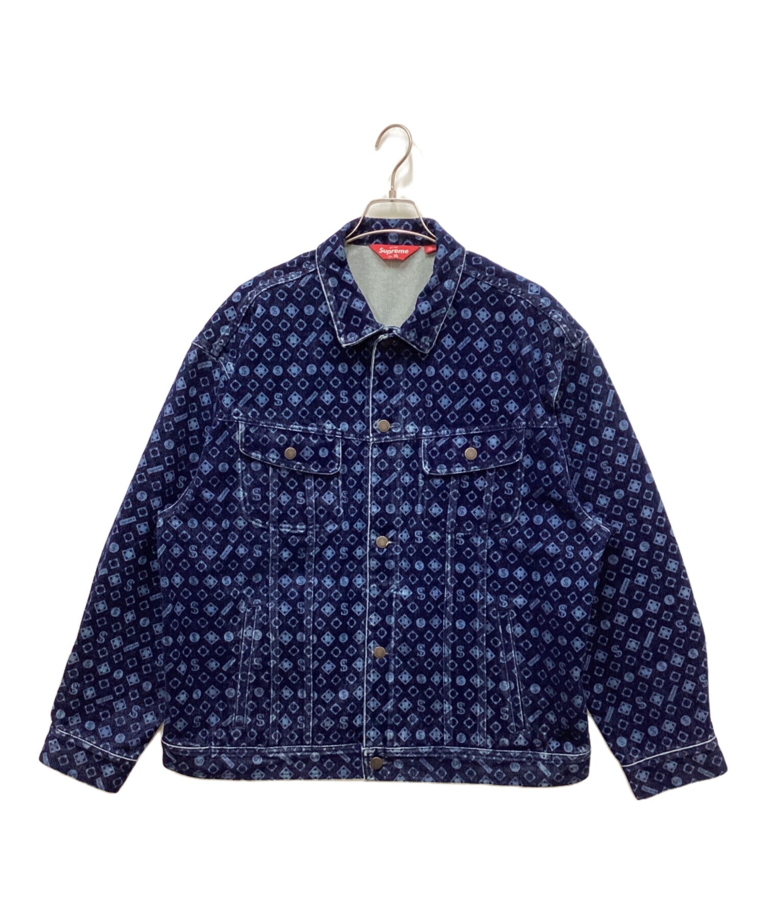 Supreme Flocked Denim Trucker Jacket ブルー Supreme FW24 Flocked