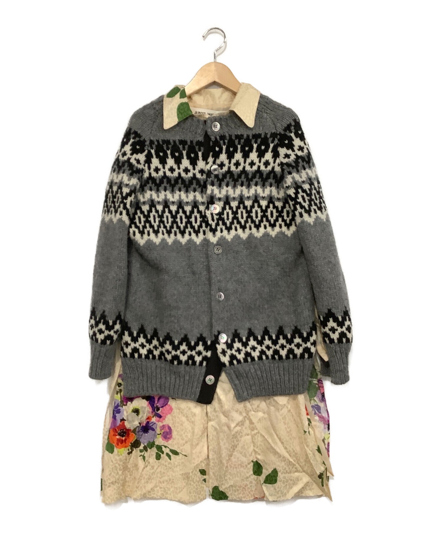 JUNYA WATANABE COMME des GARCONS Wool Jacquard Cardigan Docking Floral