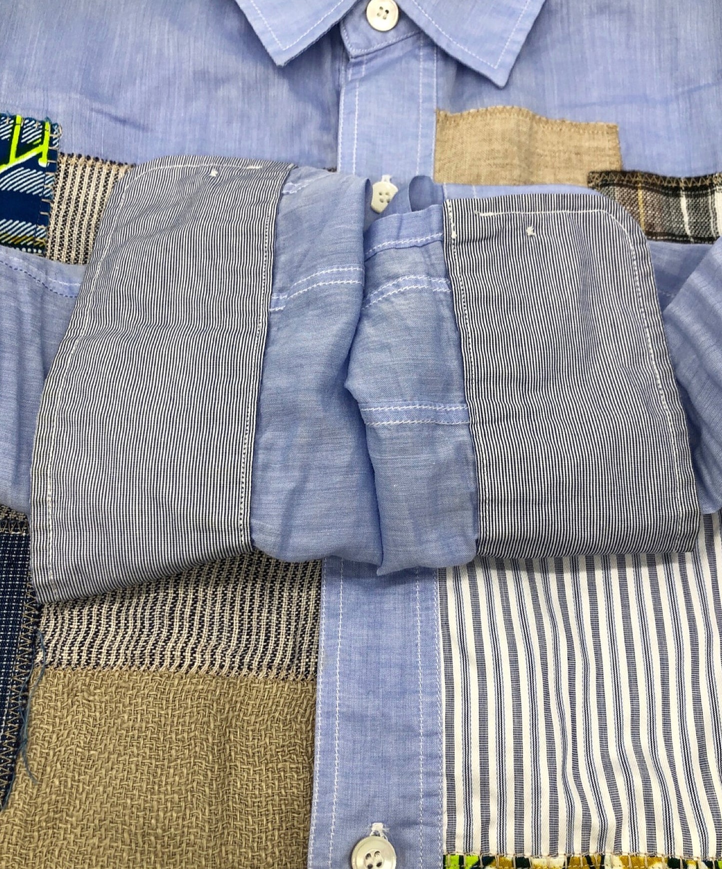 Comme des Garcons Junya Watanabe Man 패치 워크 셔츠/긴 슬리브 셔츠 WQ-B011