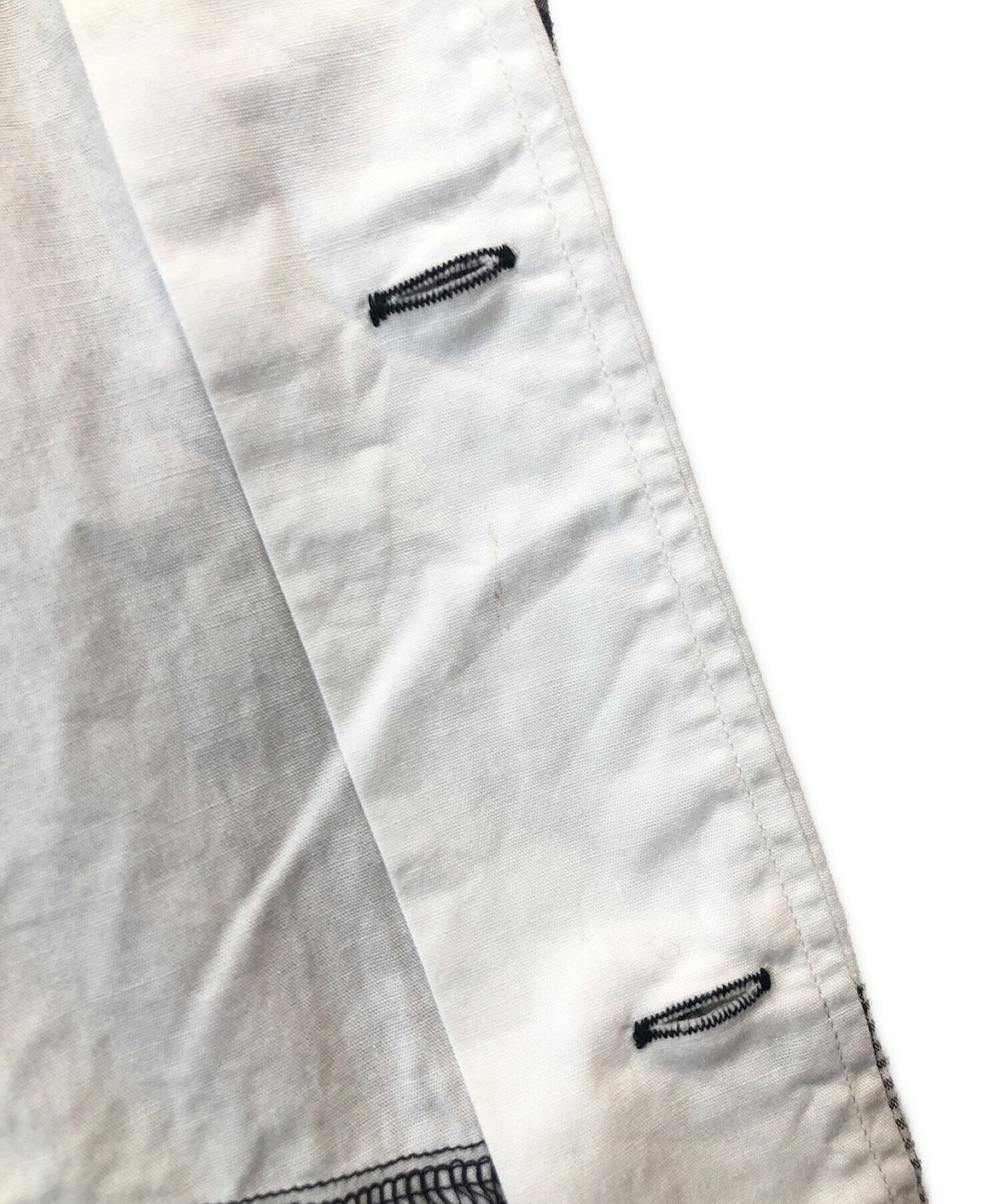 Black Comme des Garcons ปลอกคอสลับเสื้อเชิ้ตแขนยาว 1M-B019