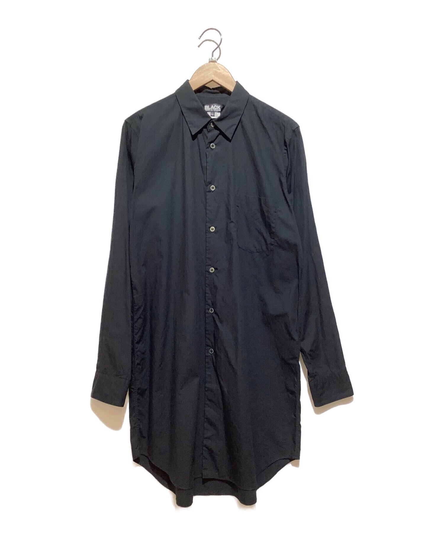 黑色COMME DES GARCONS長袖長襯衫1A-B021