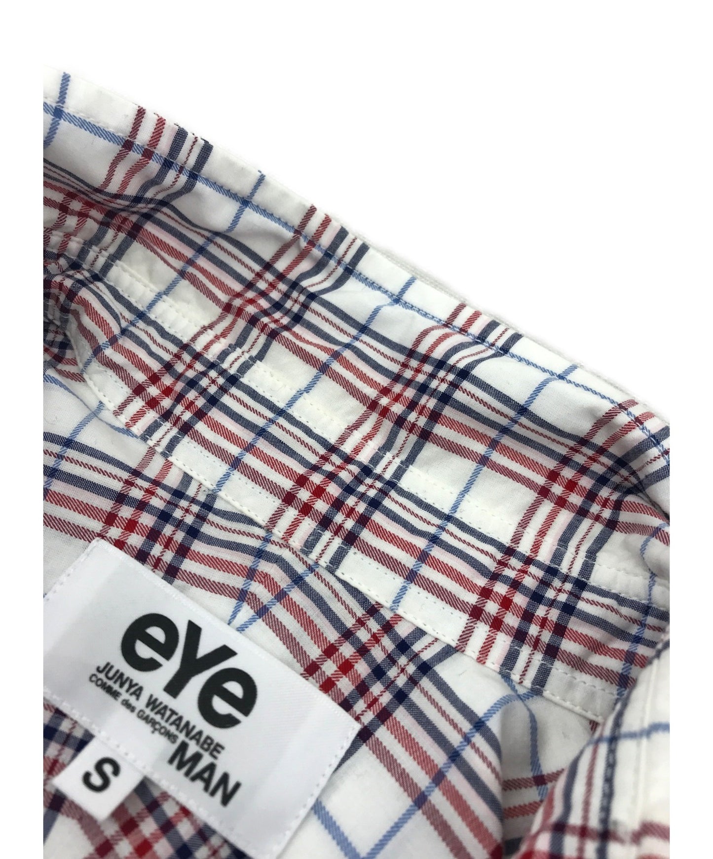 Eye Comme des Garcons Junya Watanabe男子短袖检查衬衫Wi-B911