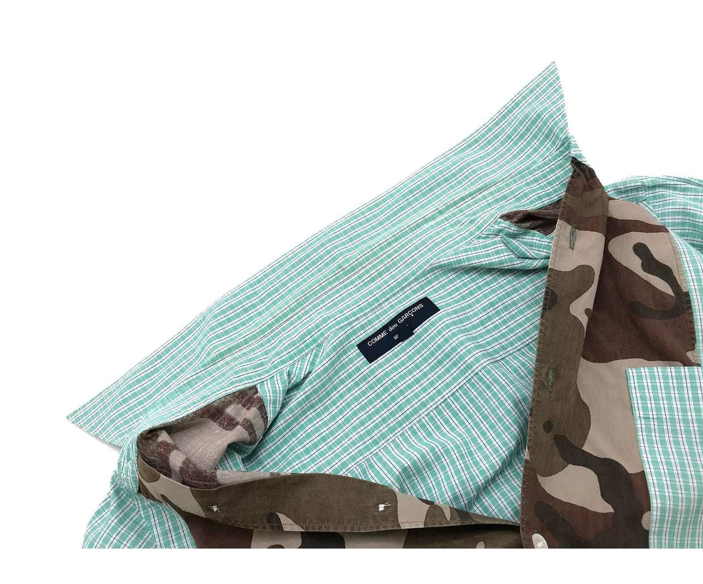 Comme des Garcons Homme Camouflage & Checked Switching Shirt Hi-B003