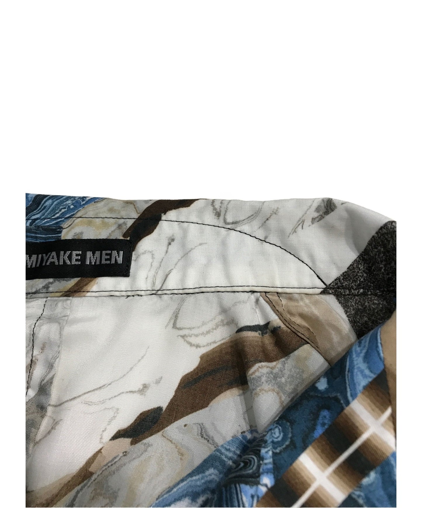 Issey Miyake分层多条纹S/S衬衫ME81FJ262