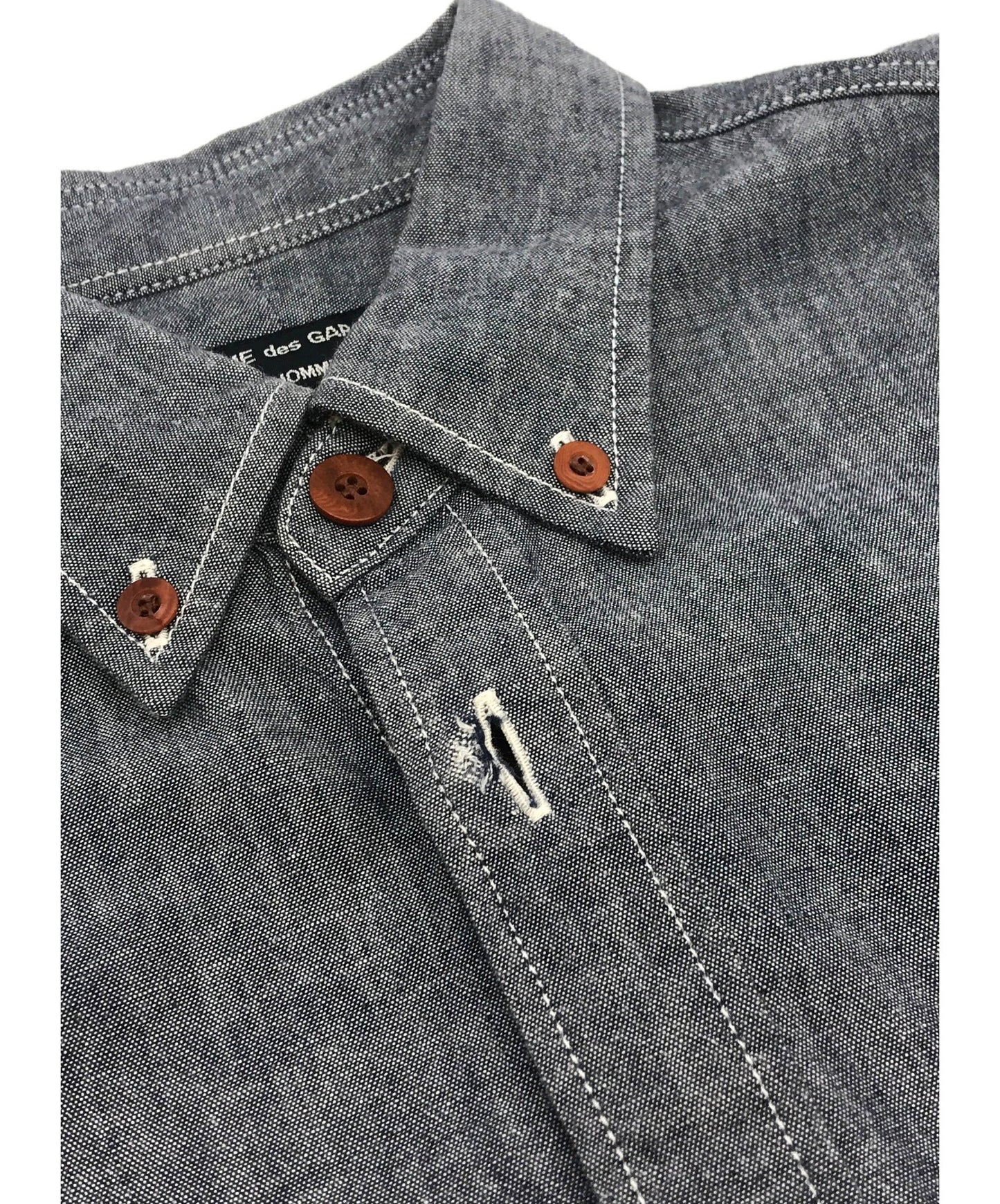 Comme des garcons homme button-down chambray เสื้อ hj-b002