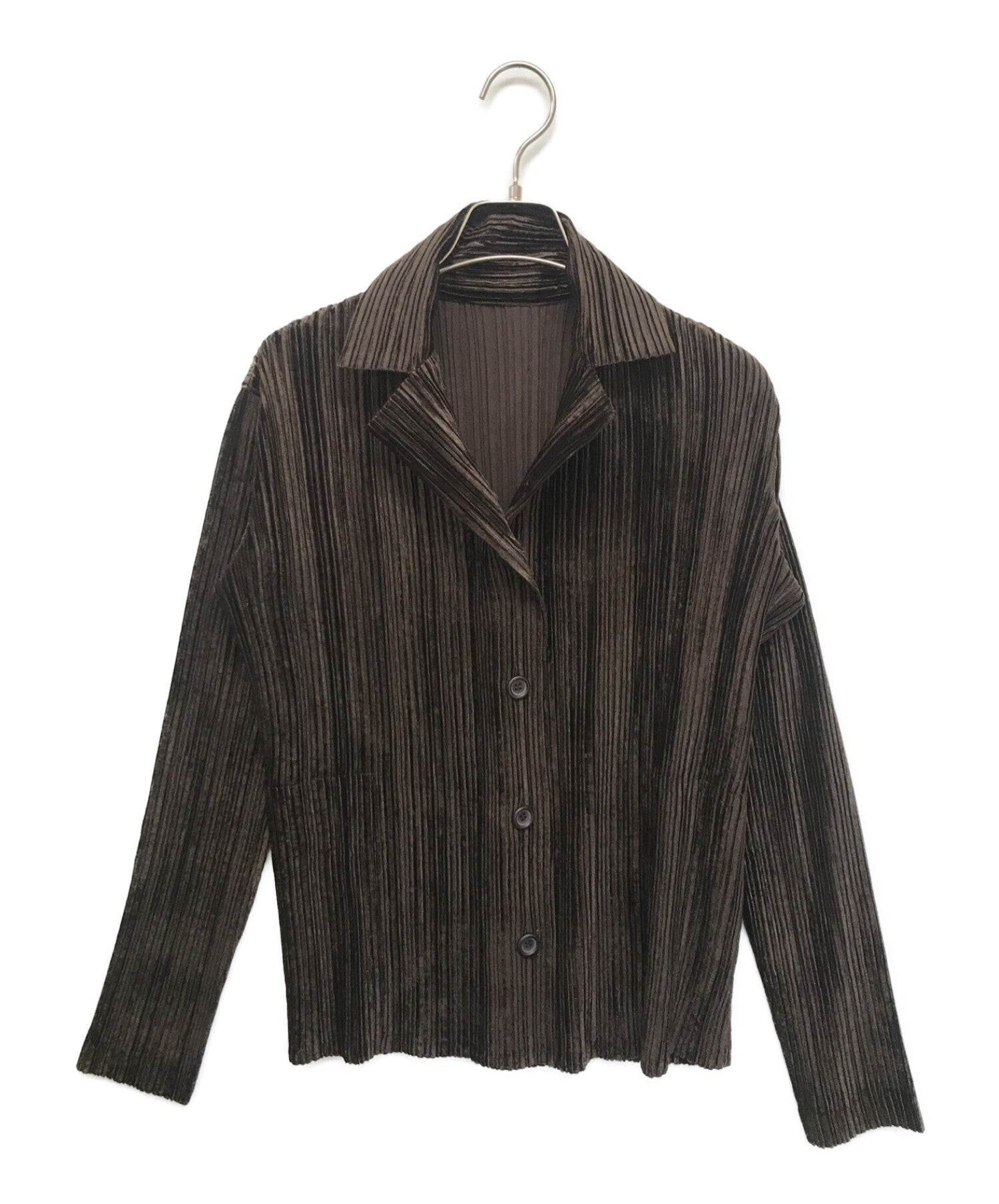 PLEATS PLEASE Set-up velour shirt