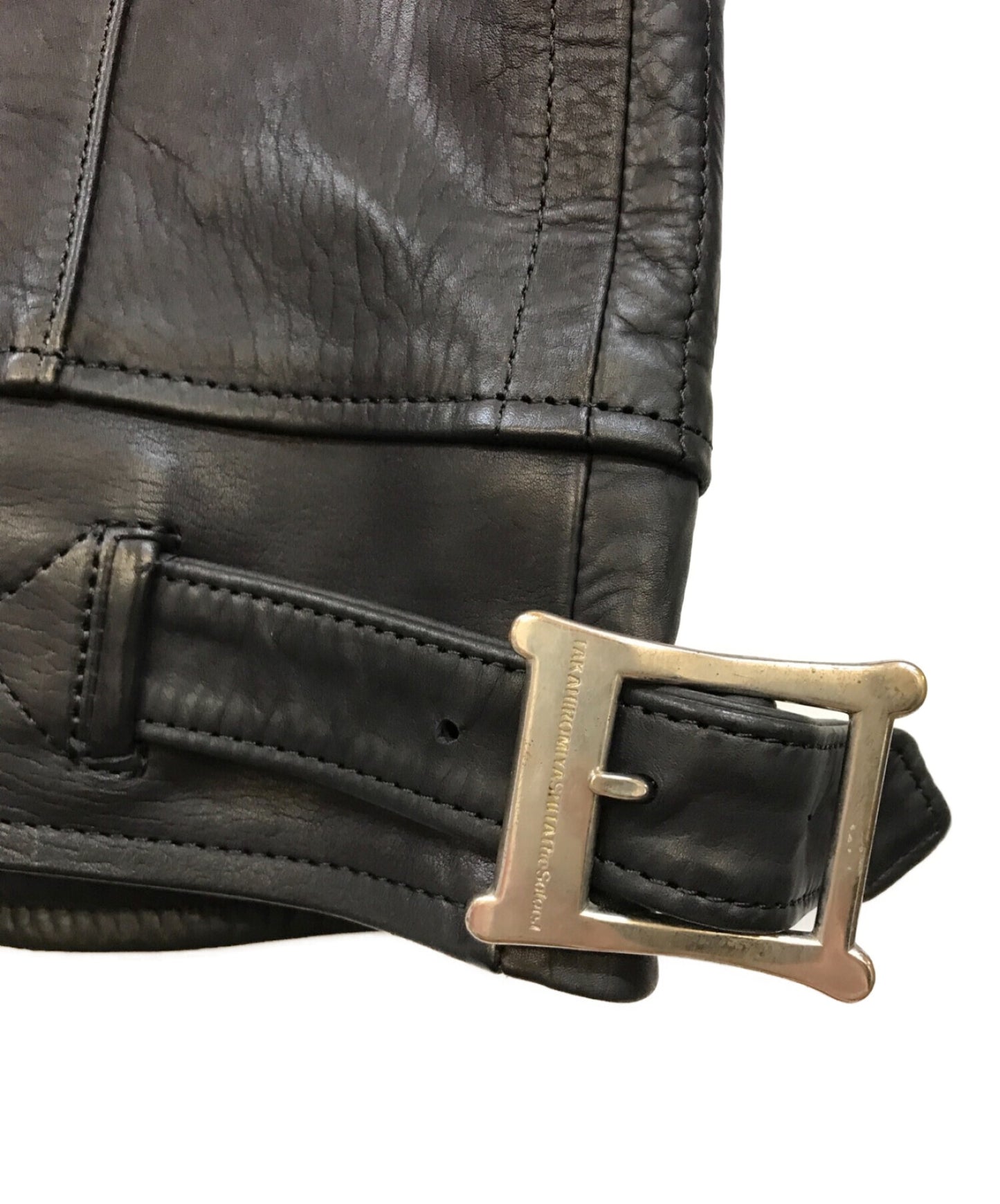 Takahiromiyashita Thesoloist。牛皮皮夹克SJ.0029AW16