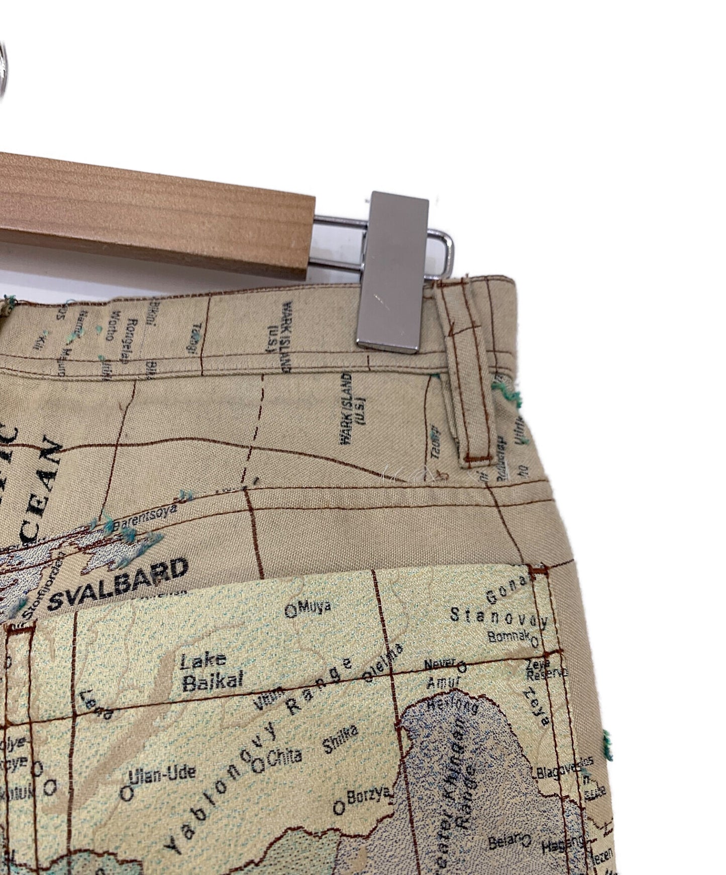 Pleats请世界地图印刷裤PP82-ZF852