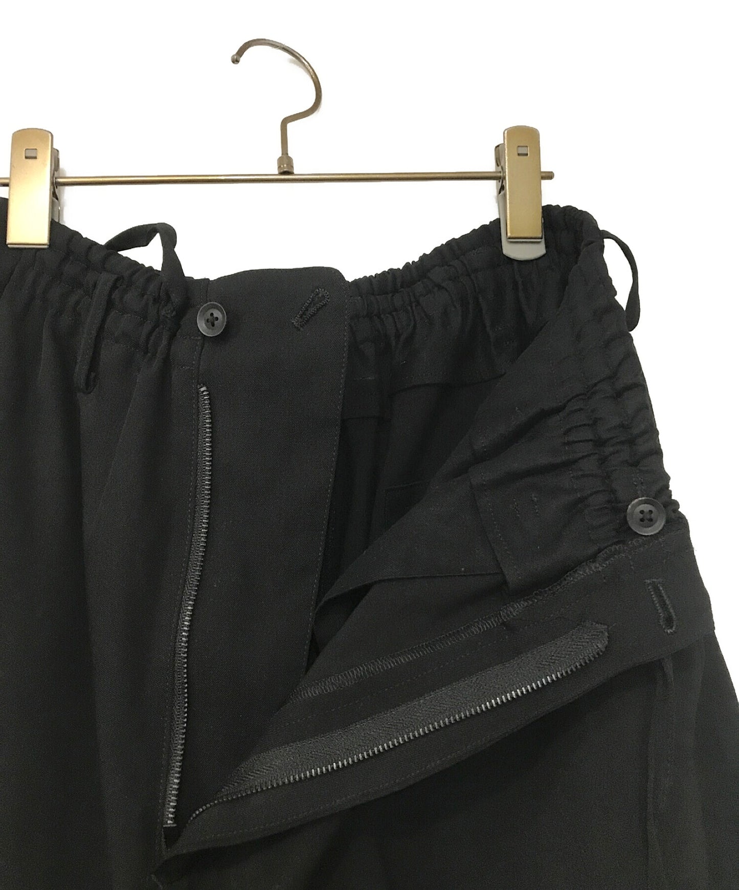 Yohji Yamamoto Pour Homme 19SS คลาสสิกกางเกง sarouel เหี่ยวย่น Gabardine HH-P47-100