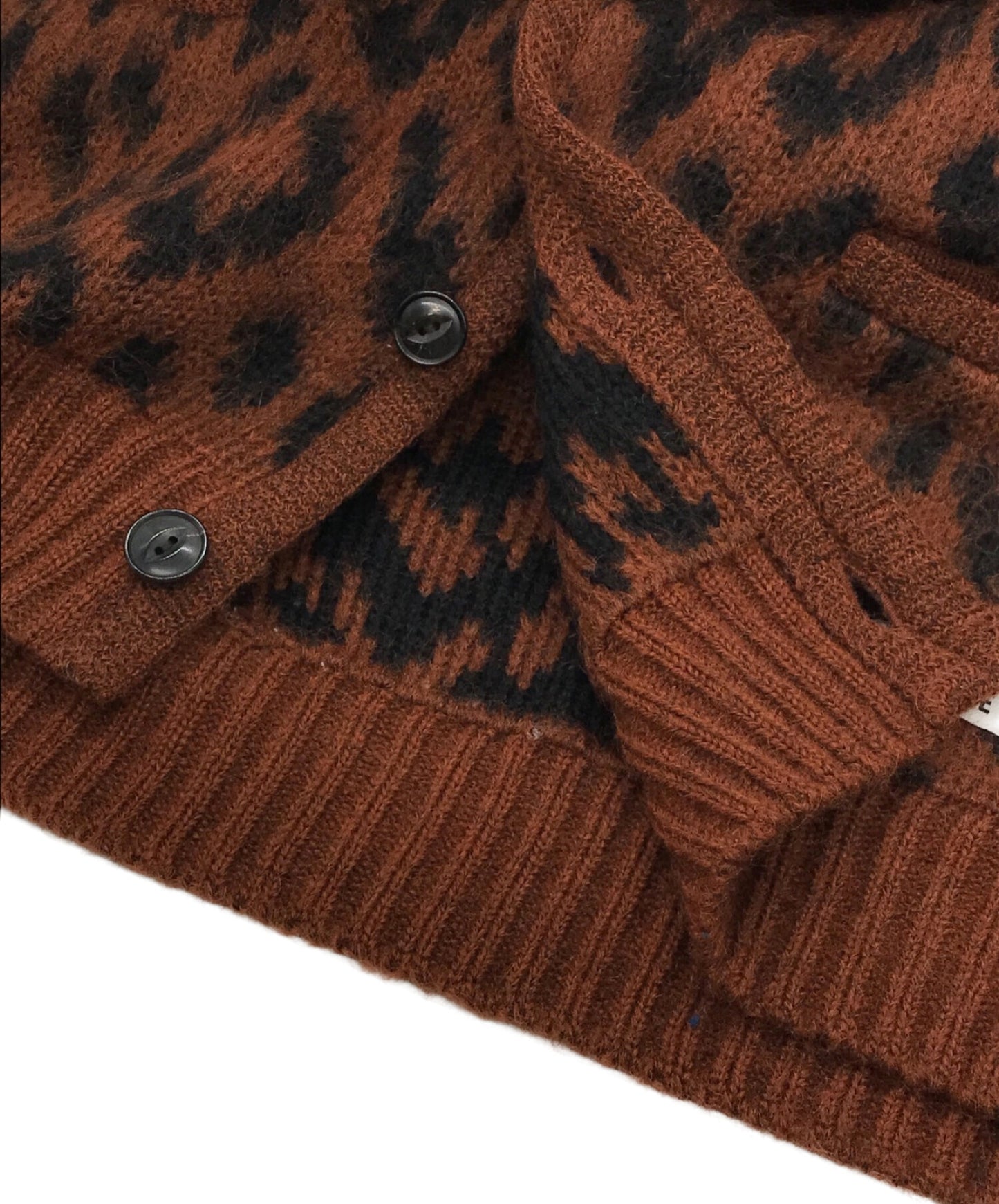 Wacko Maria Leopard Mohair Cardigan หนัก