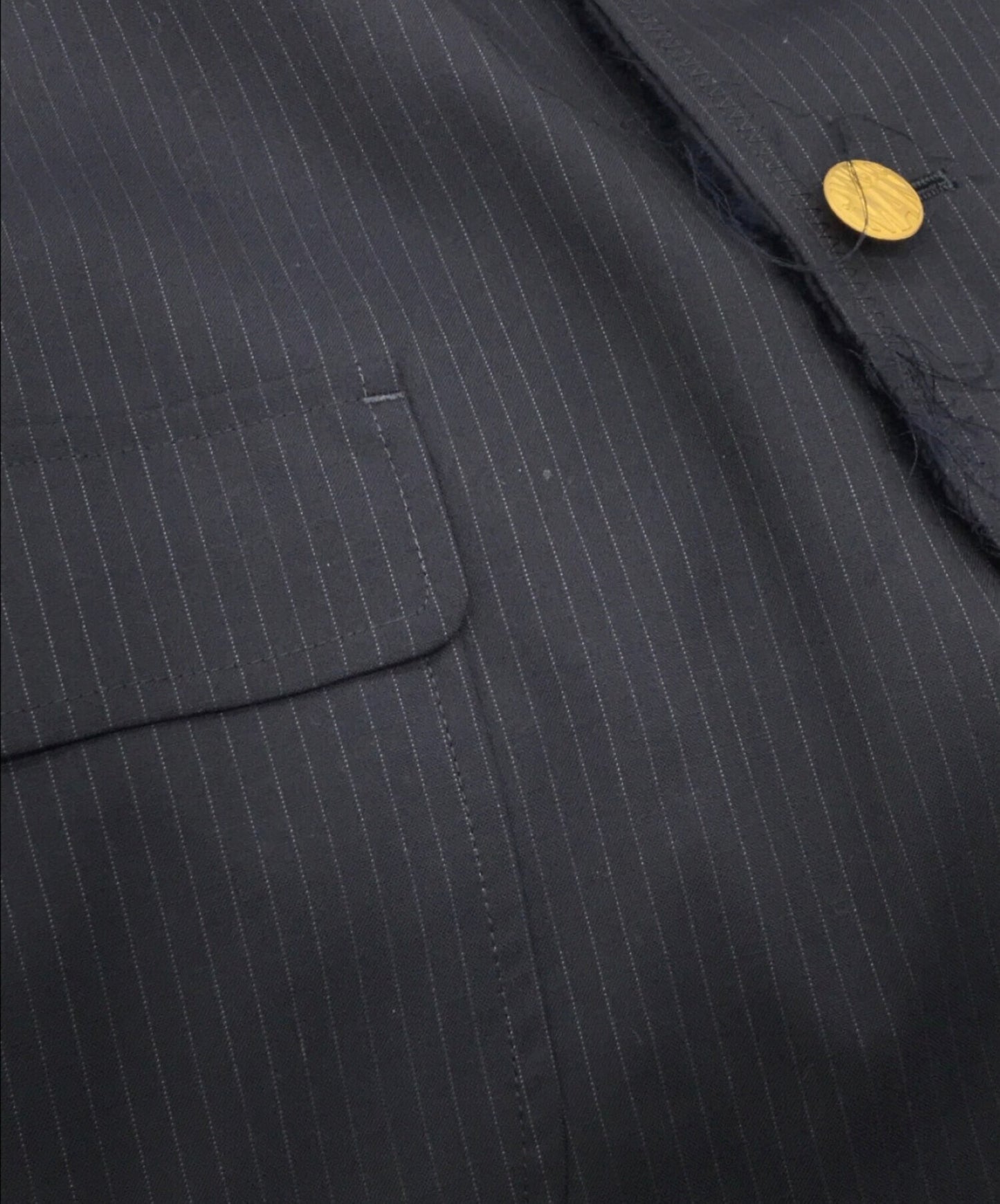 Junya Watanabe Man羊毛酯条纹和亚麻布3B夹克WI-J019