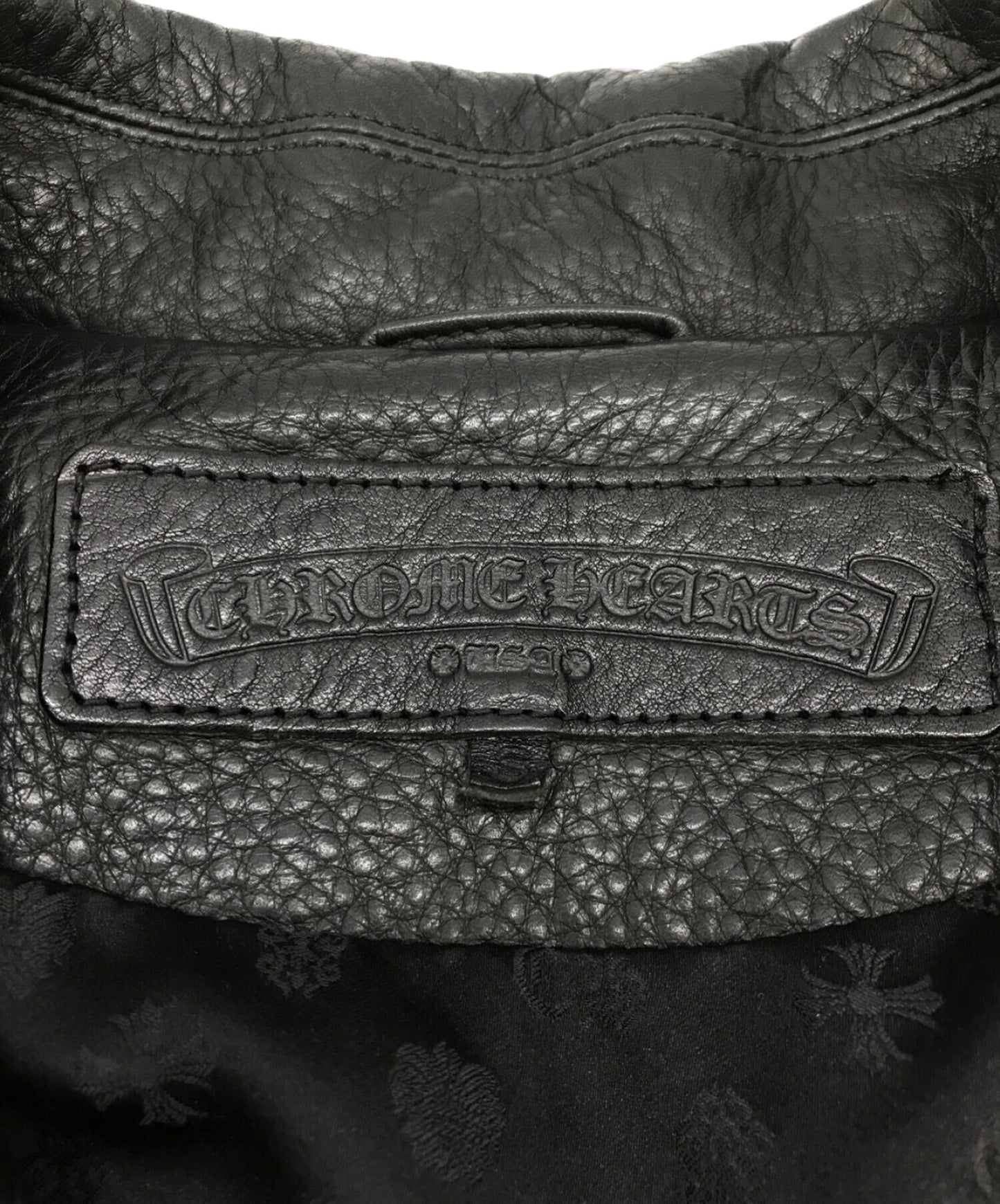 Chrome Hearts Cow Leather JJ Dean Long VJ Double Riders Jacket 2625-304-6338