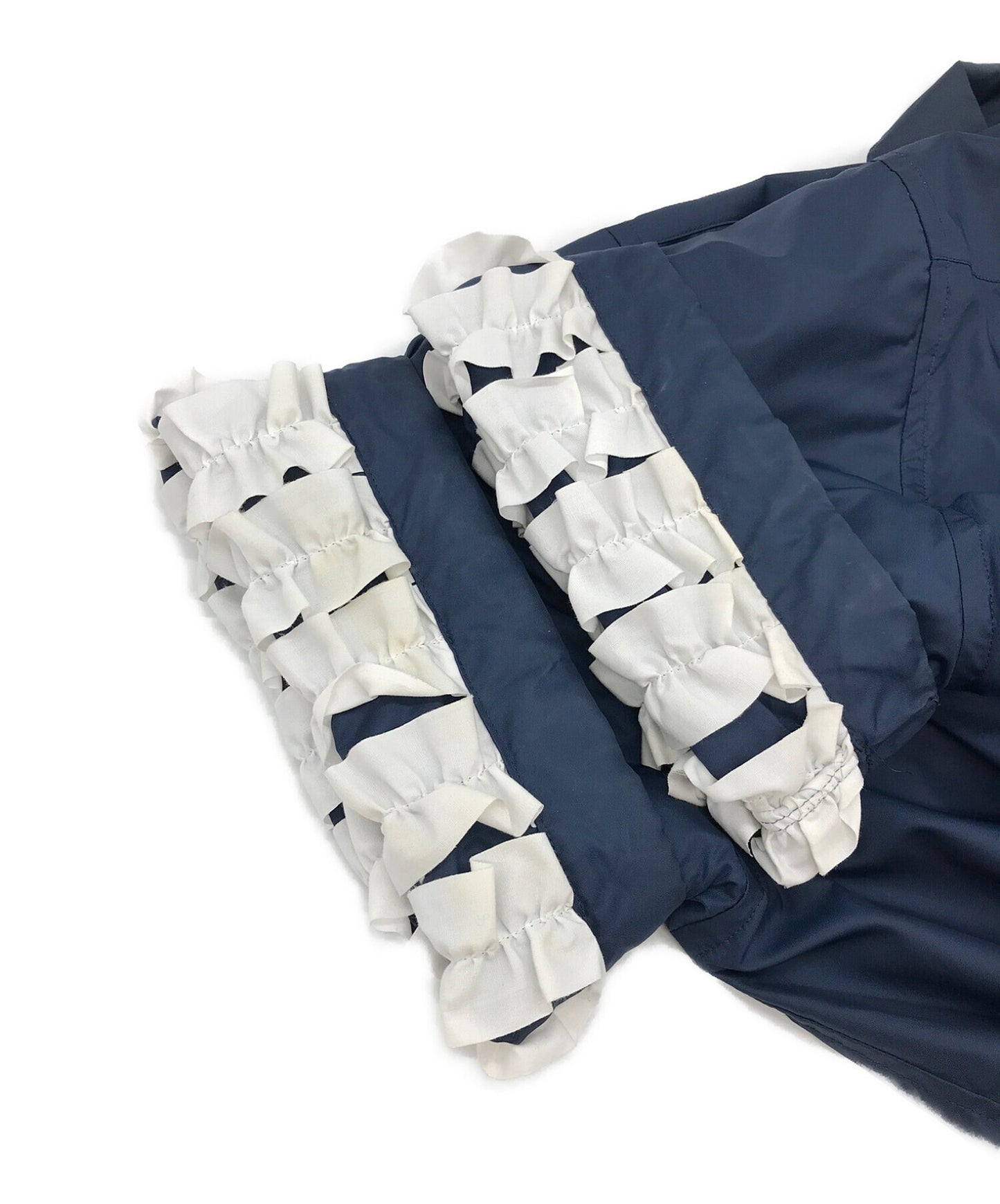 COMME des GARCONS HOMME PLUS 90's Sleeve Lined Ruffle Nylon Open Collar Shirt Short Sleeved Shirt Shirt PB-100230 AD1998