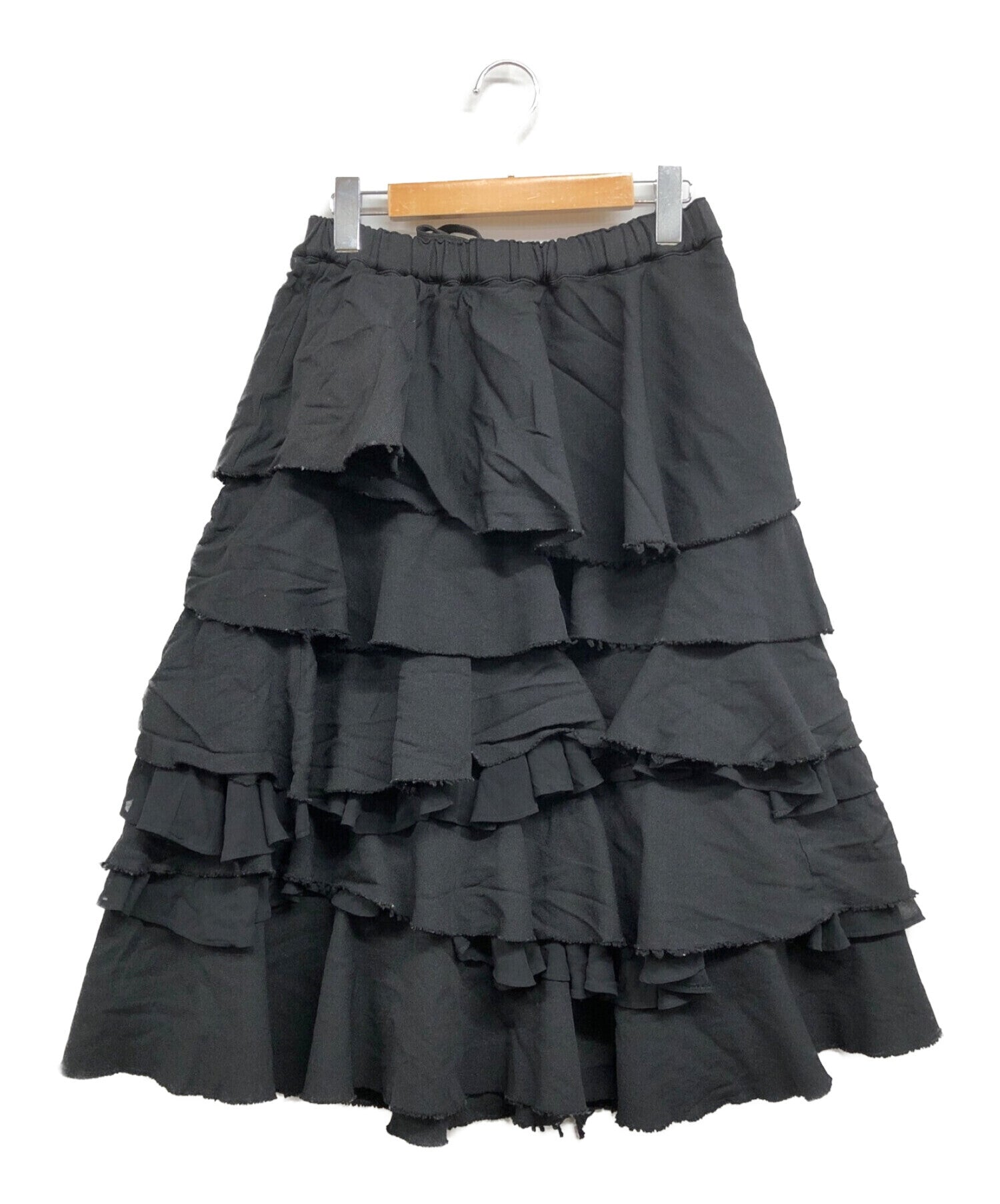 COMME des GARCONS Polyester Shrunken Tiered Long Skirt RD-S002