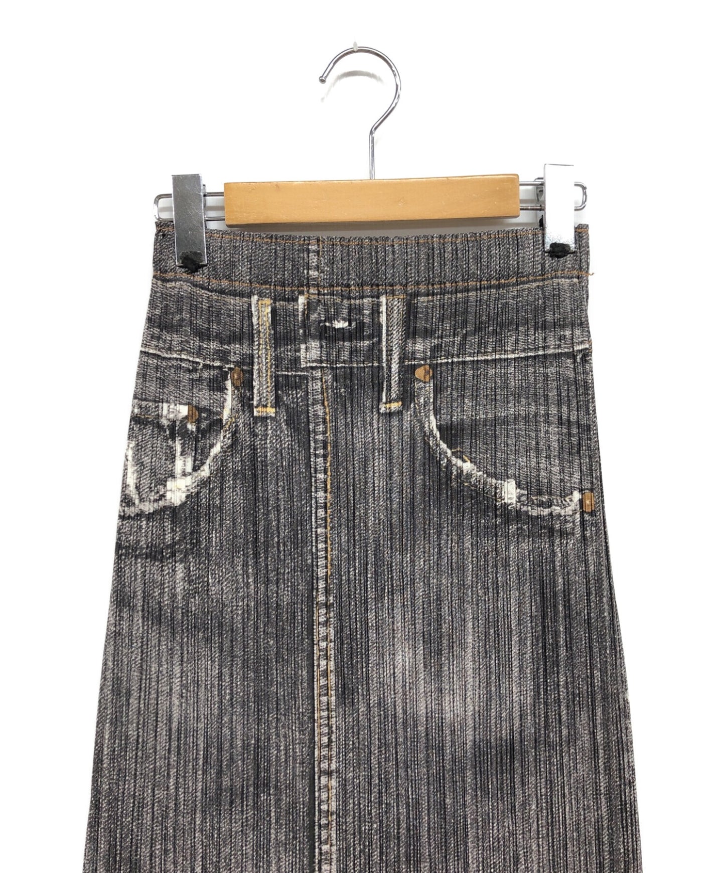 褶皺請牛仔布轉移百褶裙PP71-JG532