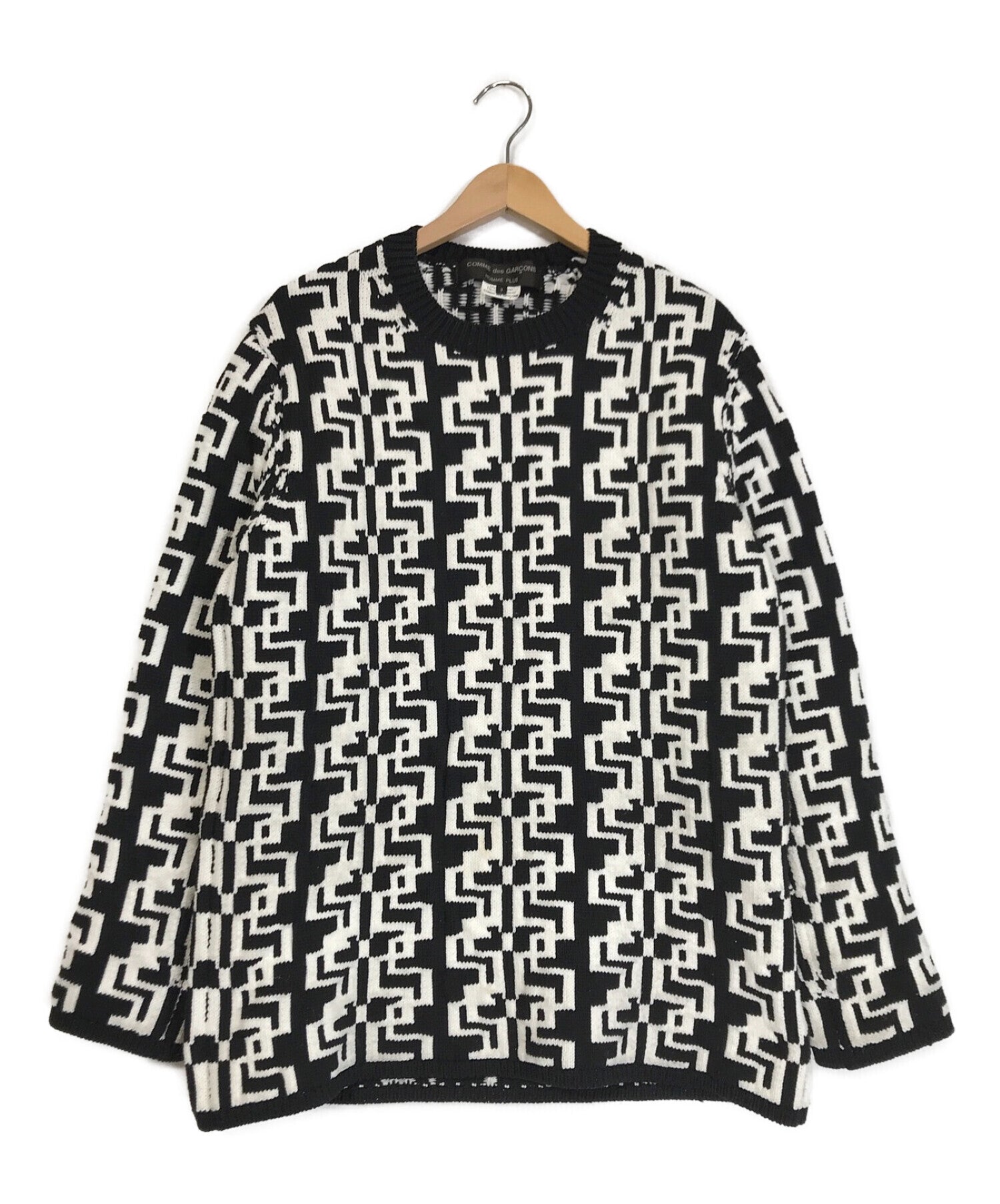 [Pre-owned] COMME des GARCONS HOMME PLUS GEOMETRIC PATTERN CREW NECK JUMPER  PH-N012