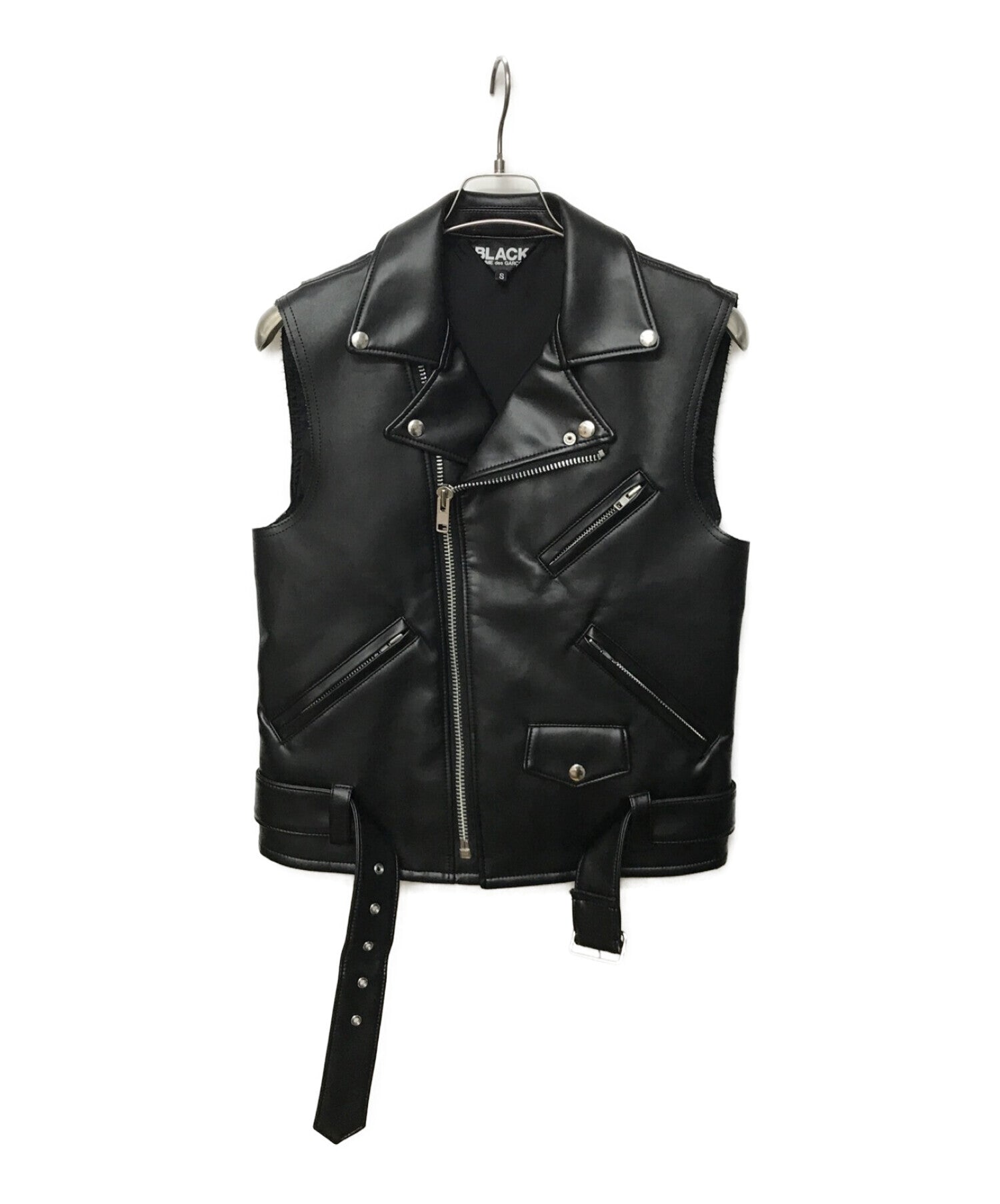 状態ABCOMME des GARCONS BLACK Leather Vest M