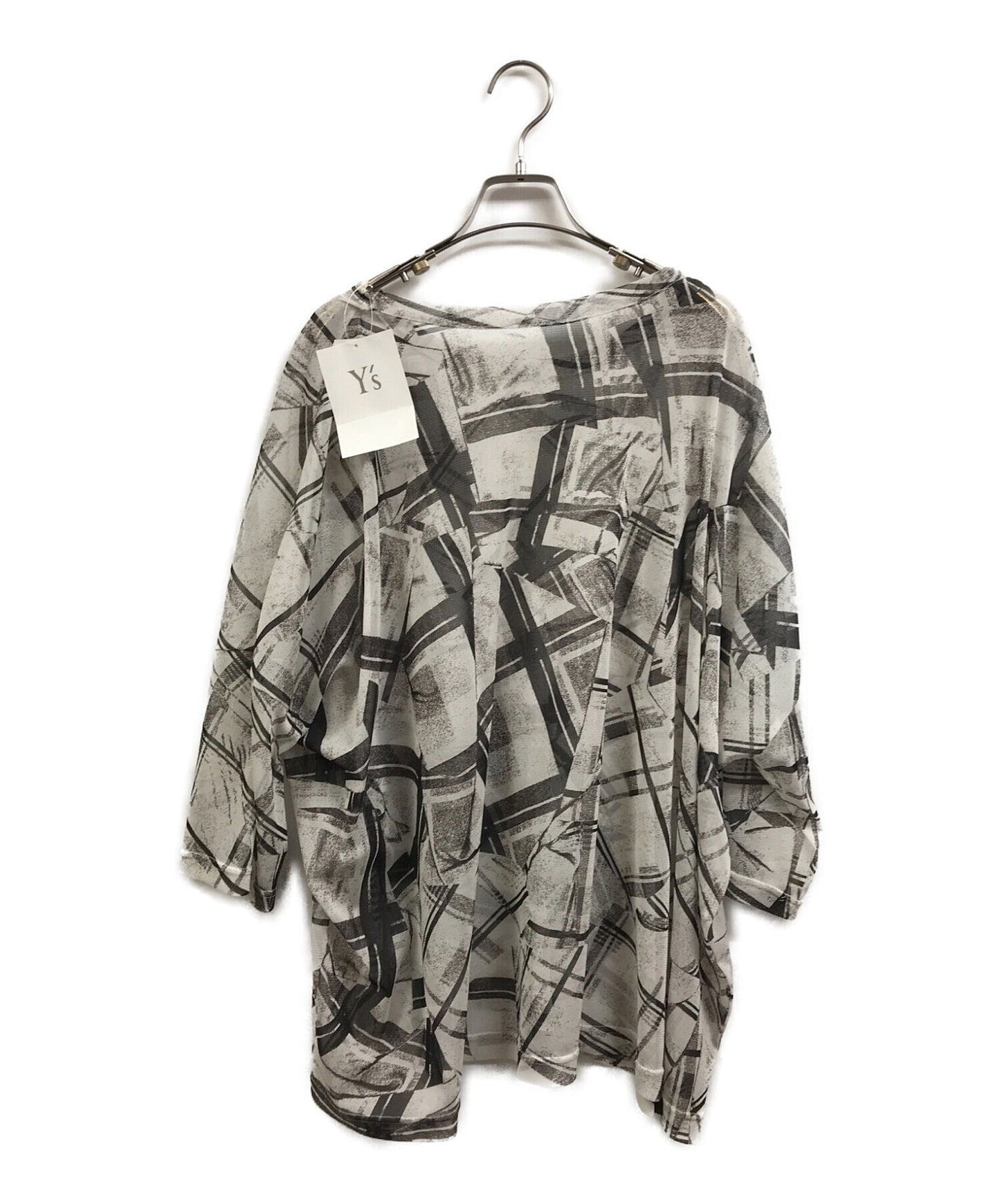 Y 's Petulle Collage Check Check Print Round Neck Big T YL-T37-964