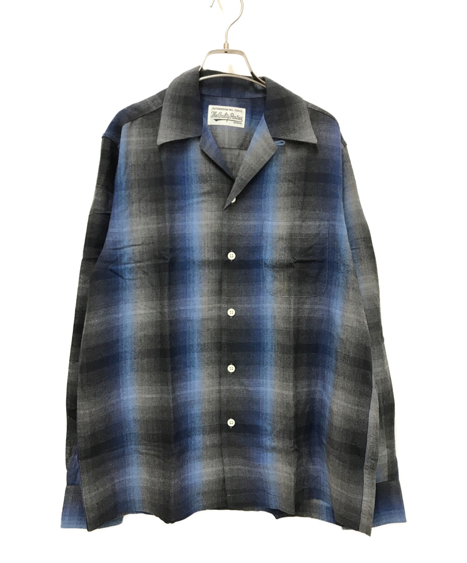 [Pre-owned] WACKO MARIA Ombre check shirt Rayon shirt Open collar Long