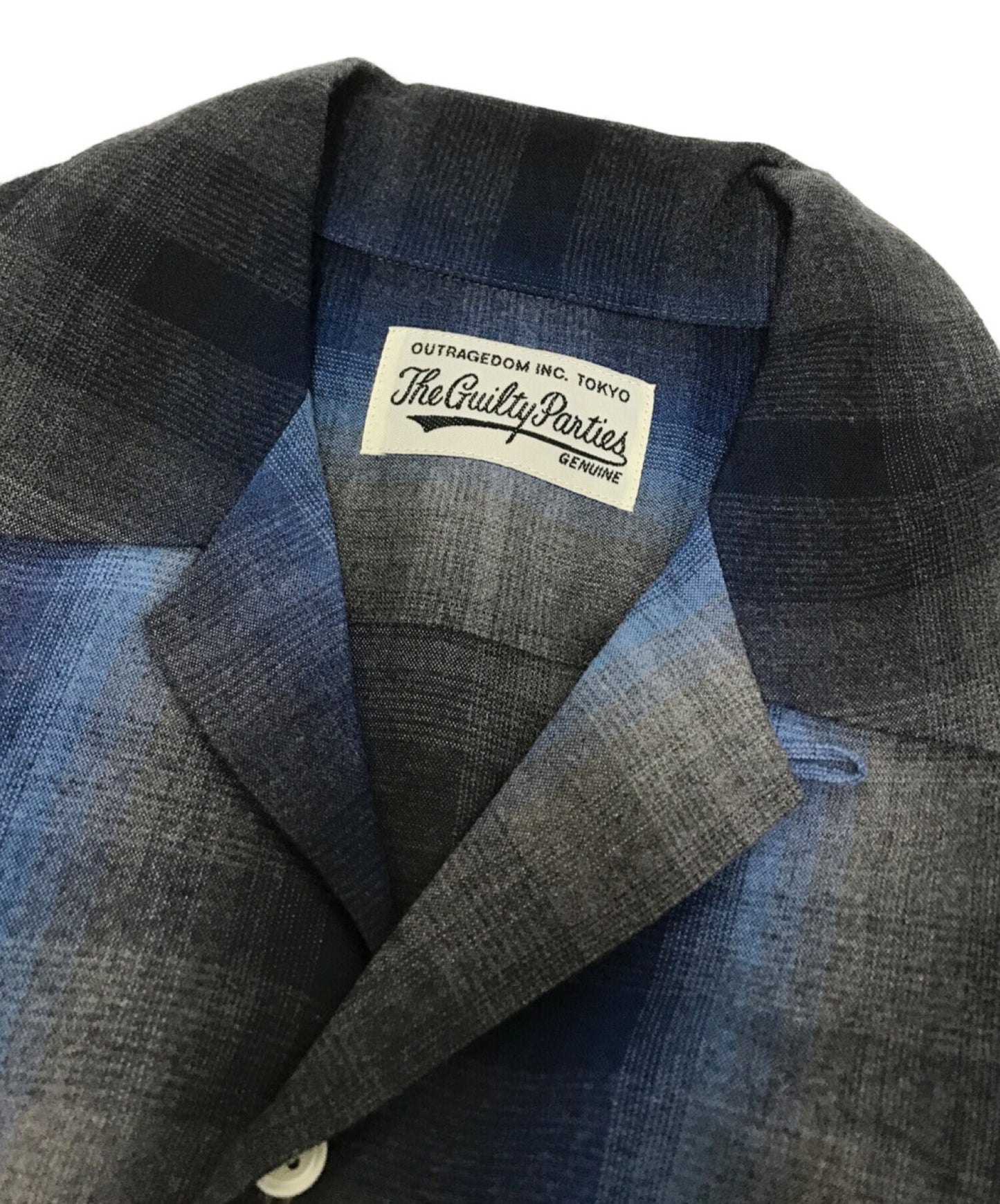 Wacko Maria Ombre Check เสื้อเรยอนเสื้อเชิ้ตเปิดปลอกคอแขนยาว