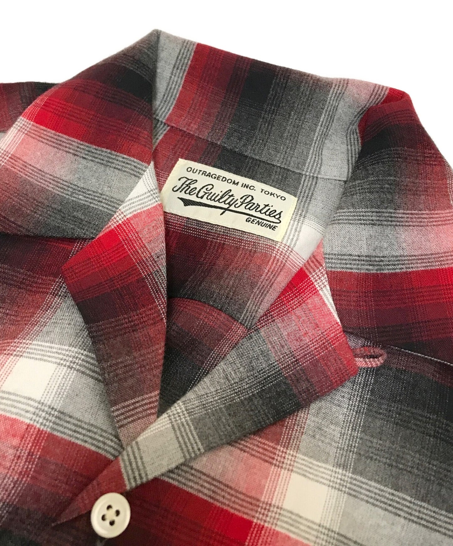 Wacko Maria Open Collar Ombre Check เสื้อเชิ้ตแขนยาวปลอกคอเปิด