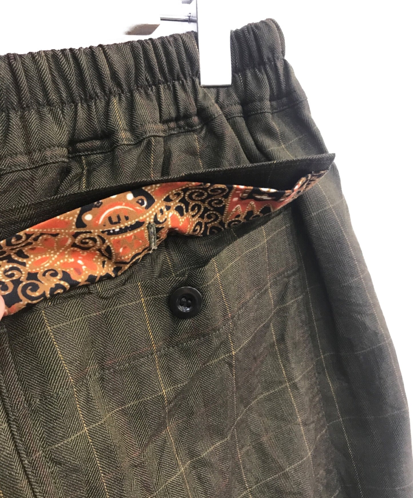 Junya Watanabe Man ตรวจสอบ sarouel ครึ่งกางเกง wi-p027 wi-p027