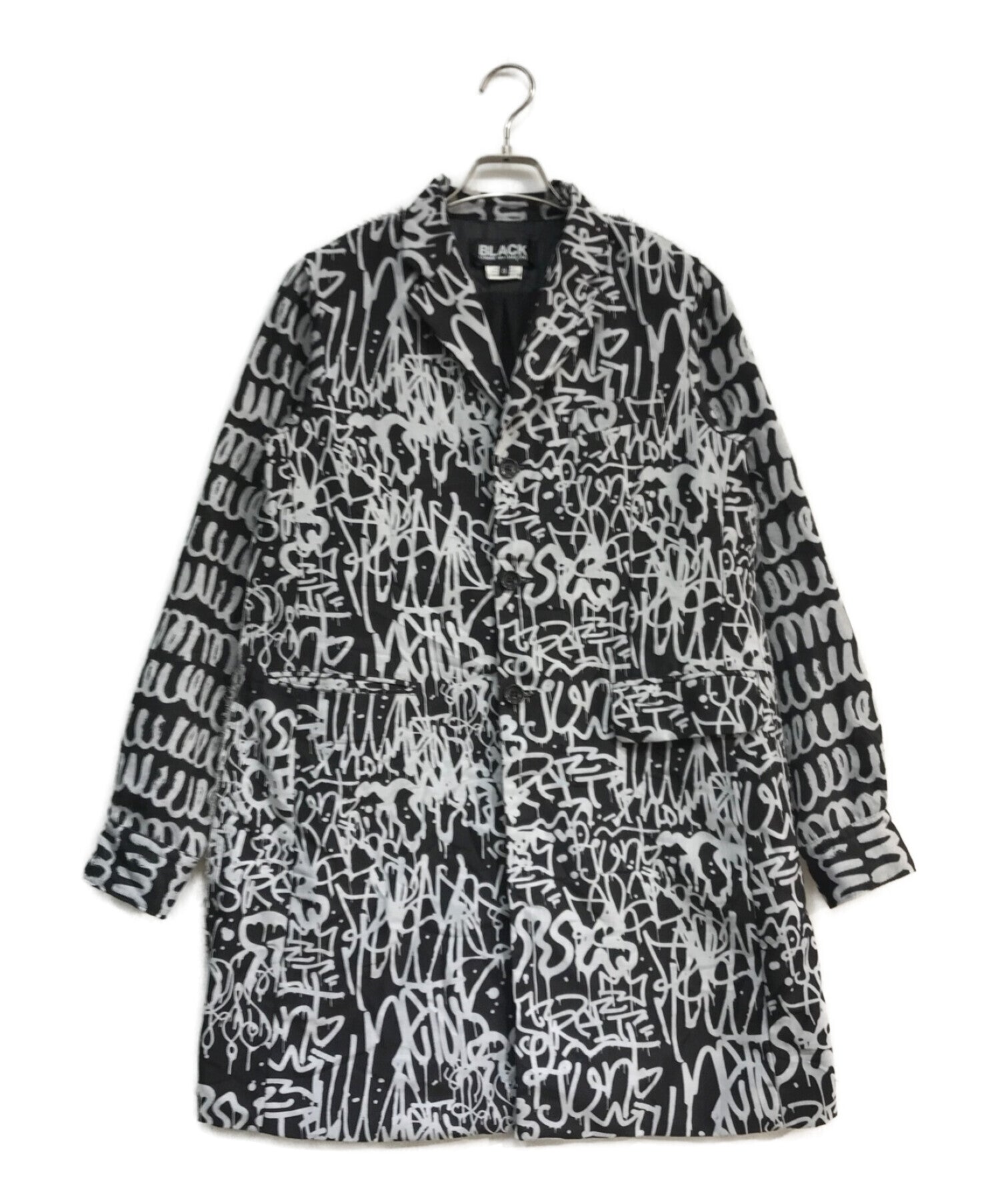 BLACK COMME des GARCONS Long jacket with all-over painted pattern