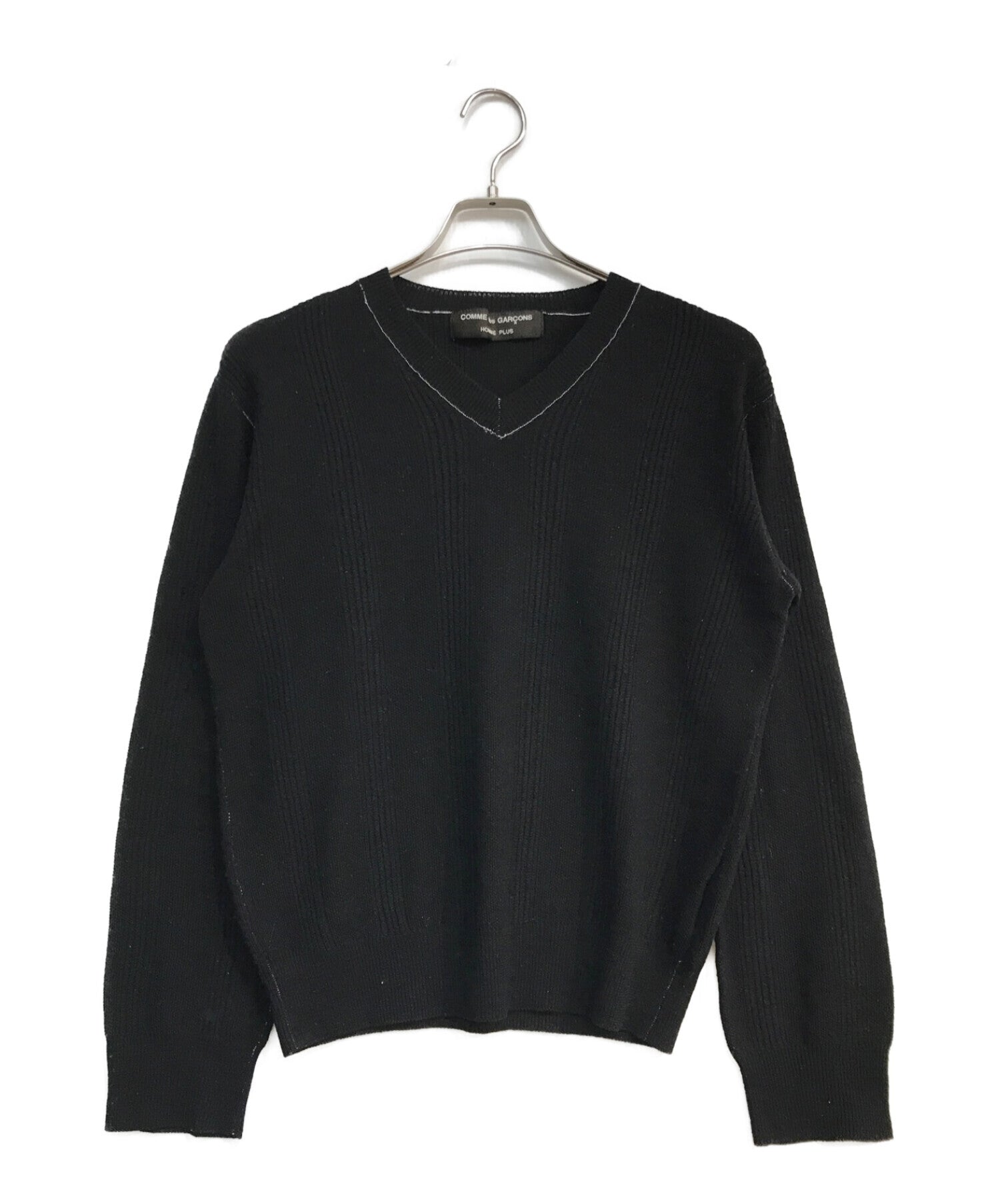 COMME des GARCONS HOMME PLUS V-neck knit PN-040070 black AD1999 PN-040