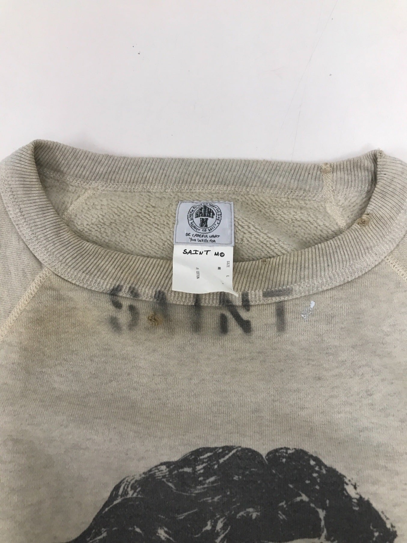 세인트 마이클 21SS Raglan Sweat SH / 손상 / 스웨트 셔츠 SM-S21-0000-024