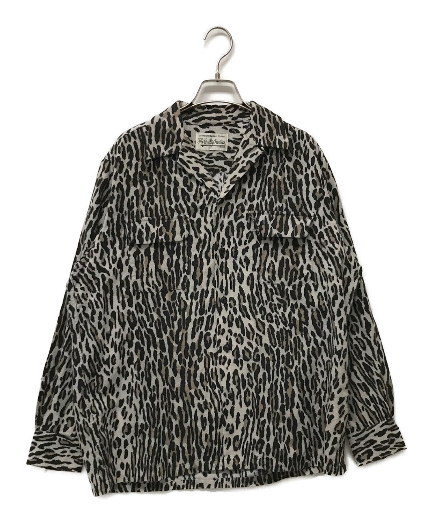 WACKO MARIA Leopard open collar flannel shirt
