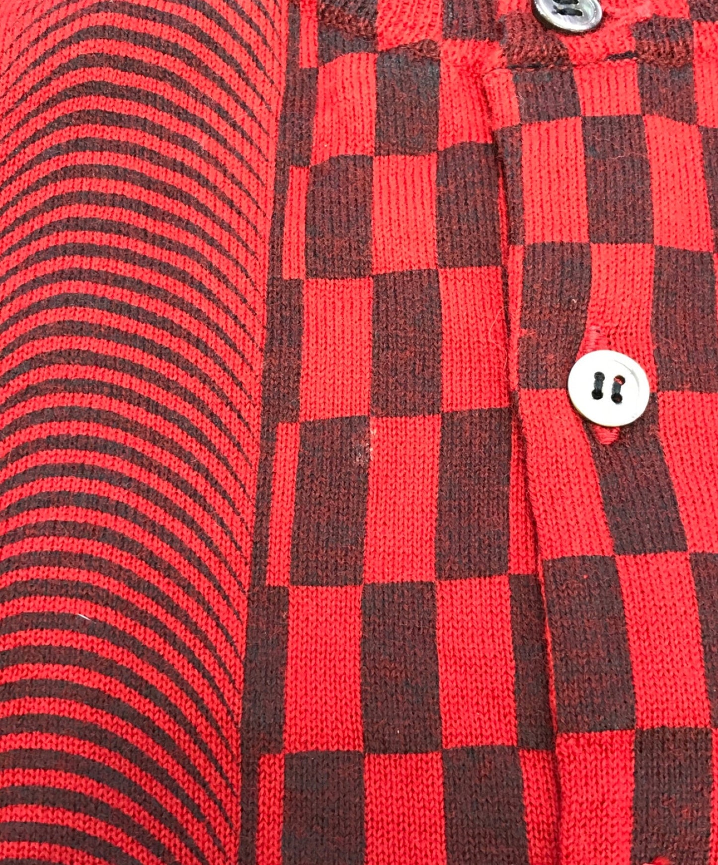 COMME DES GARCONS幾何圖案Camo Patch Cardigan GN100050