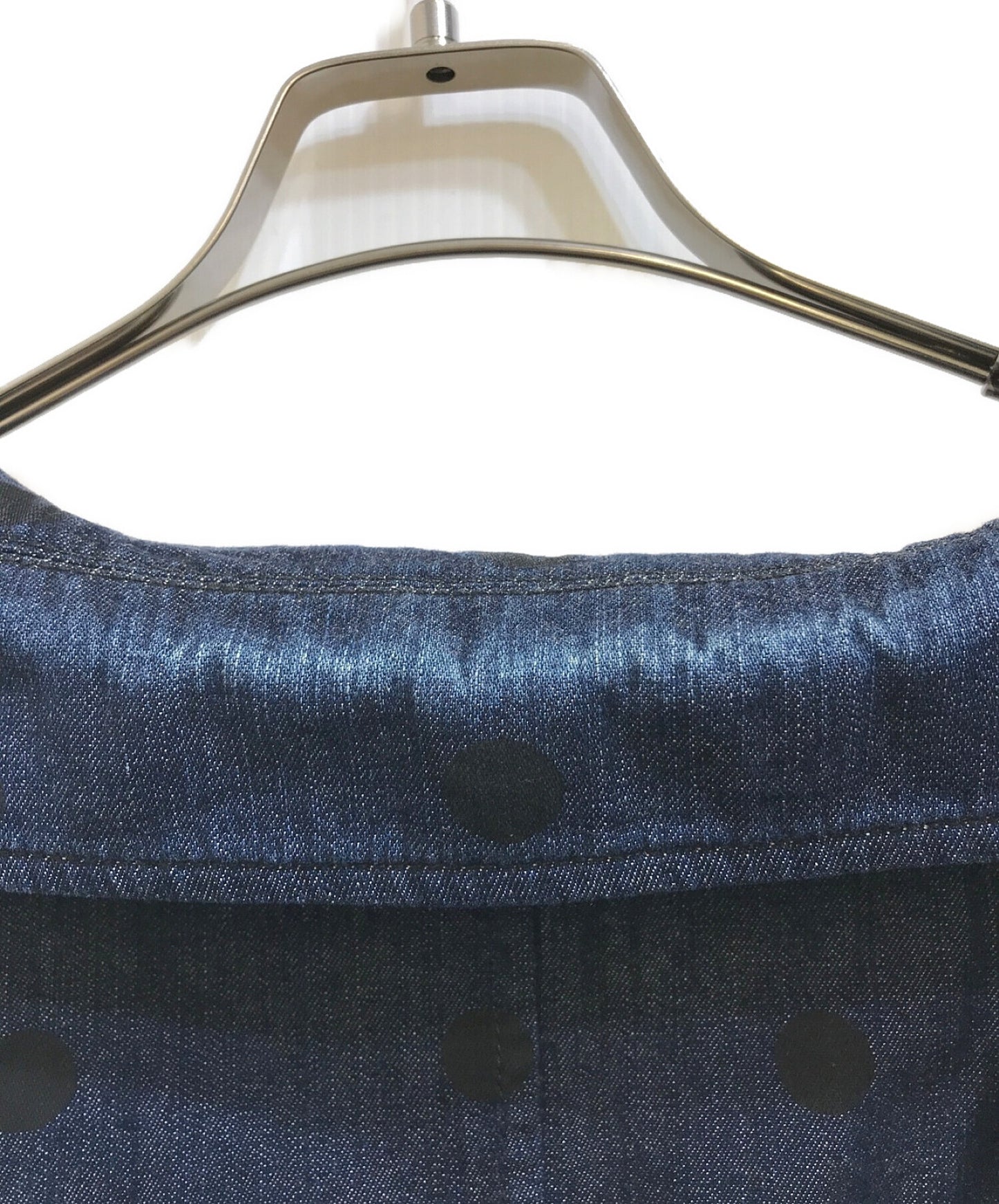 Comme des Garcons เสื้อเชิ้ตผลิตภัณฑ์ล้างผลิตภัณฑ์ DOT DENIM ที่ปรับแต่งแจ็คเก็ต W21167