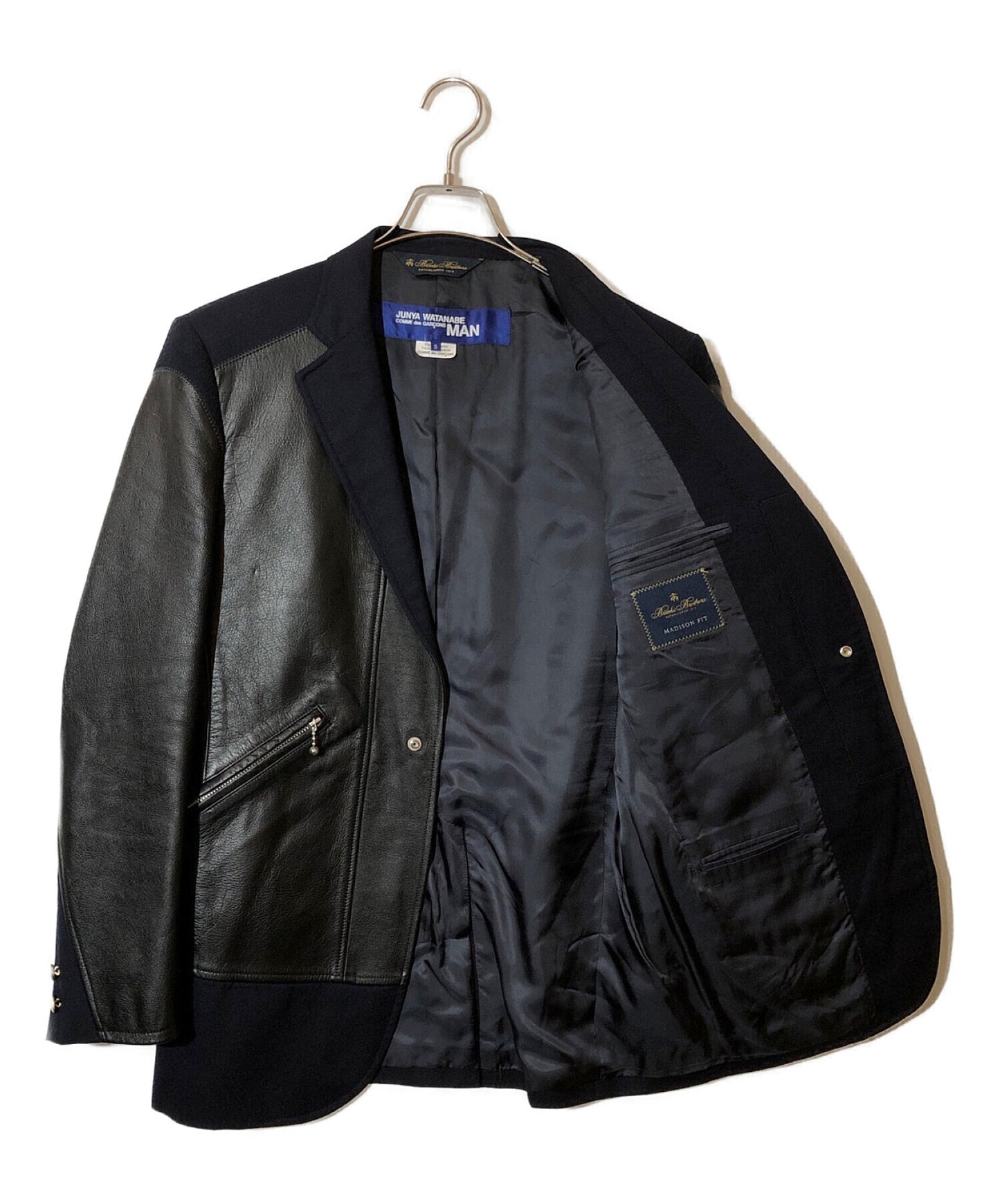 Brooks Brothers X Comme Des Garcons Junya Watanabe Man Tailored Jacket 가죽 스위칭