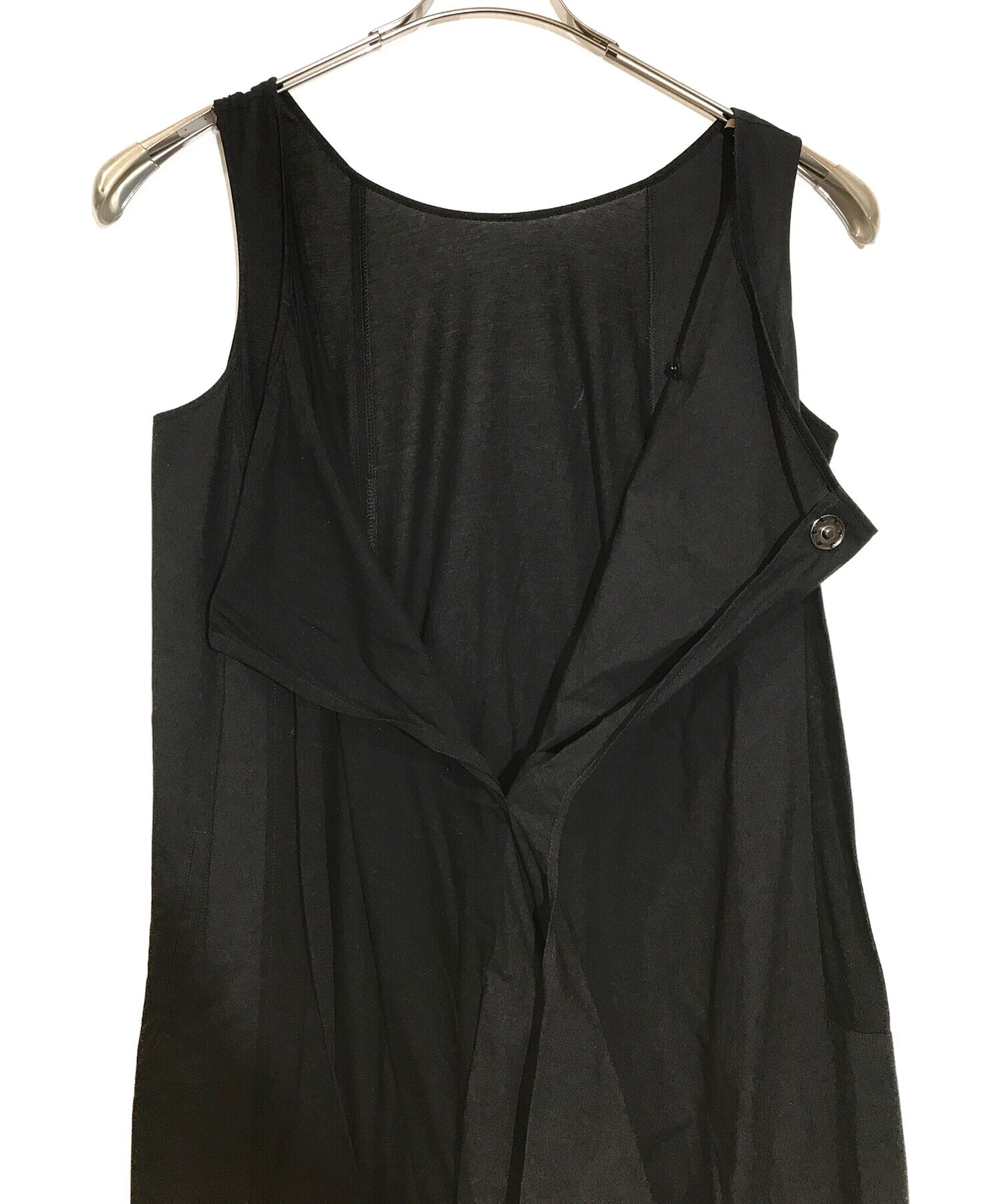 Yahji Yamamoto+黑色形状无袖连衣裙NH-D10-812