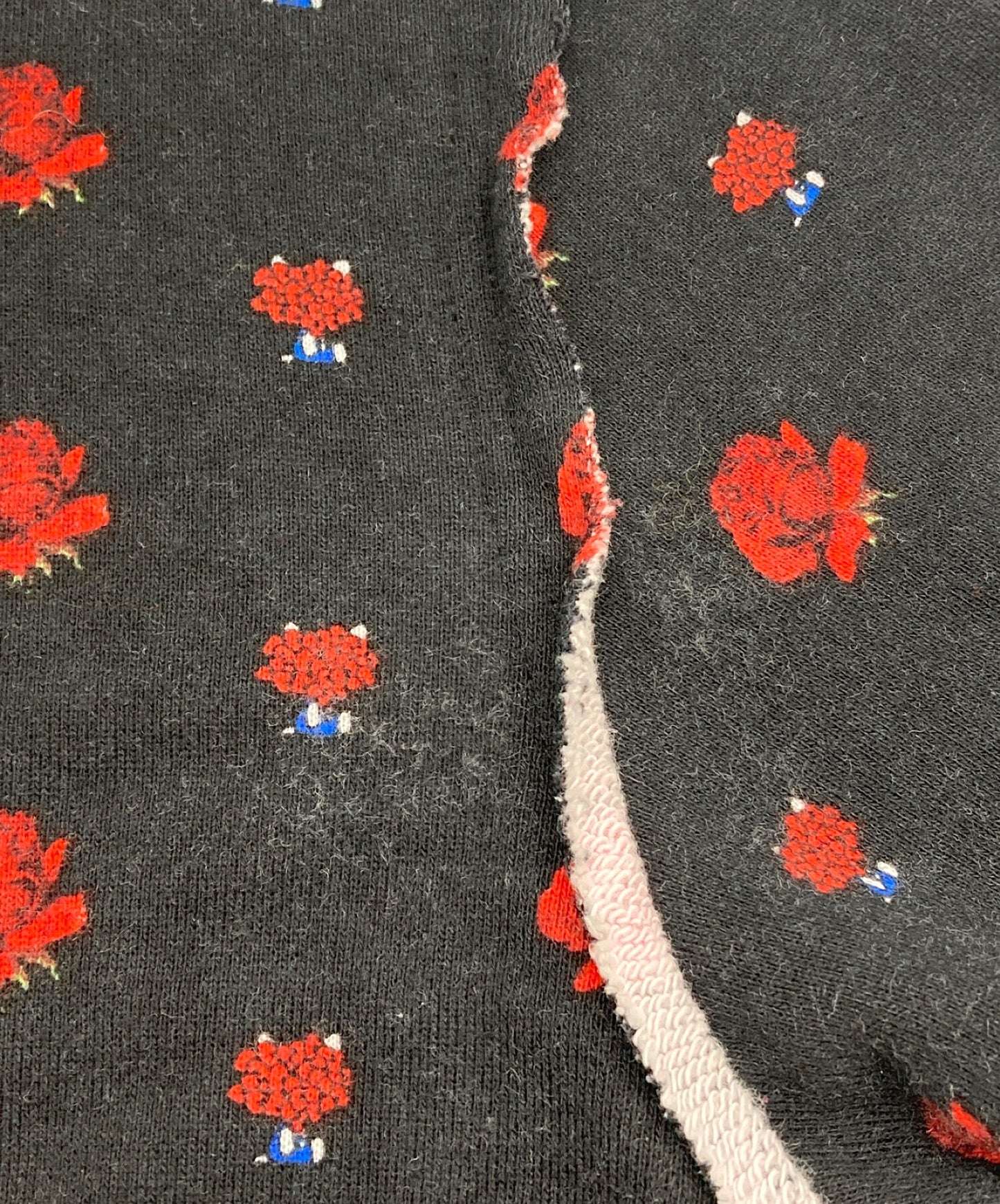 비밀 전환 플라워 프린트 스웨트 셔츠