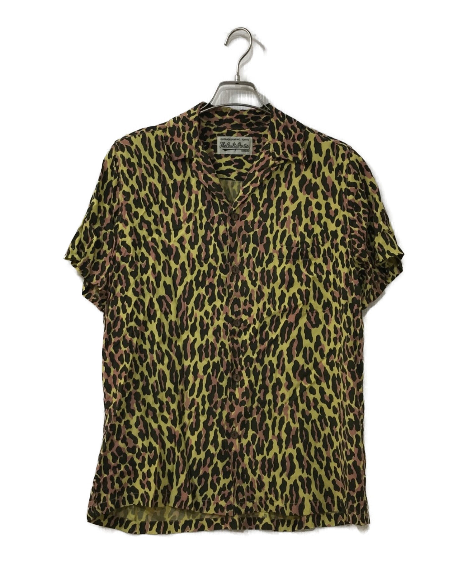 WACKO MARIA Leopard print rayon open collar shirt
