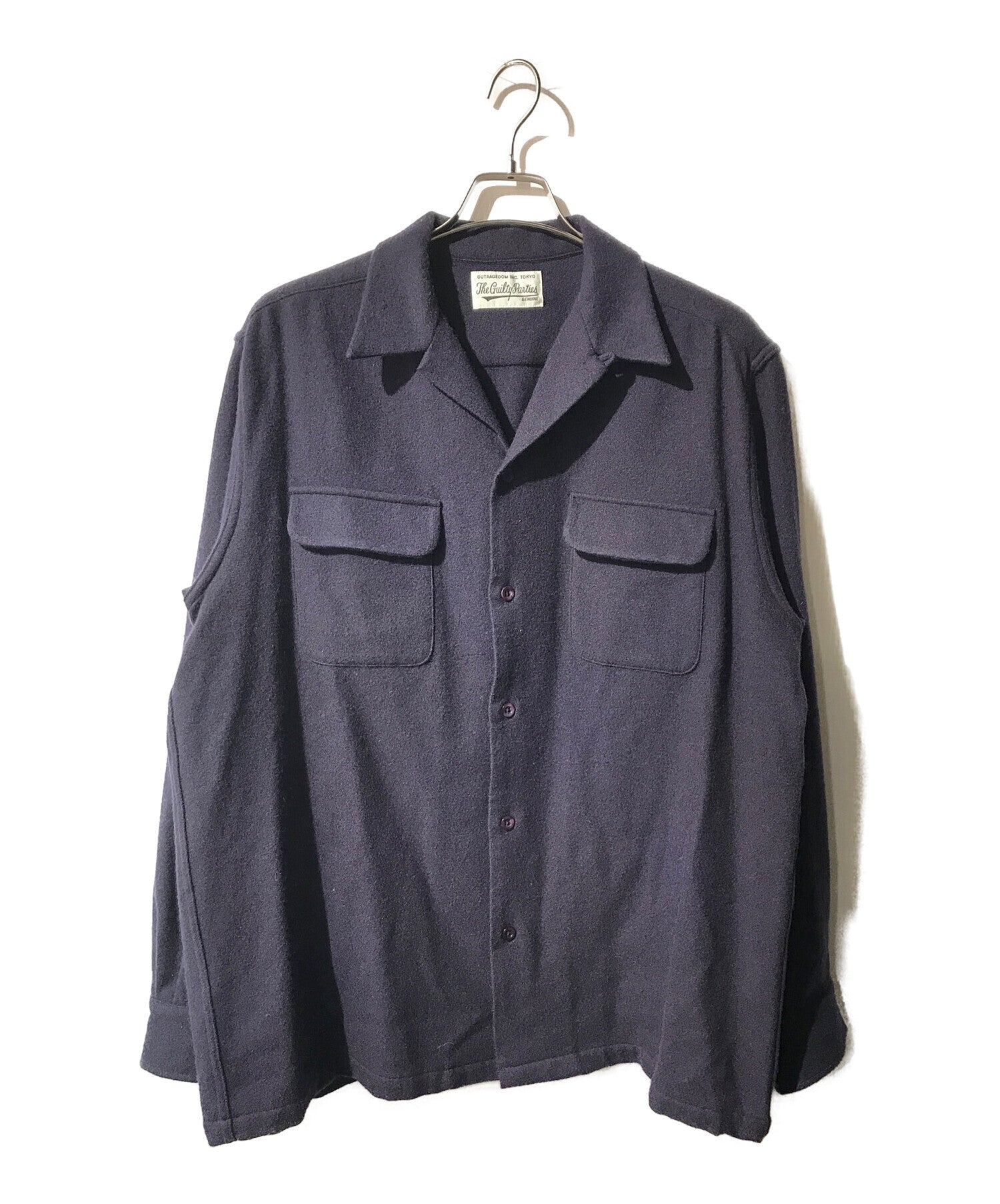 安い買付 WACKO MARIA WOOL OPEN COLLAR SHIRT - トップス