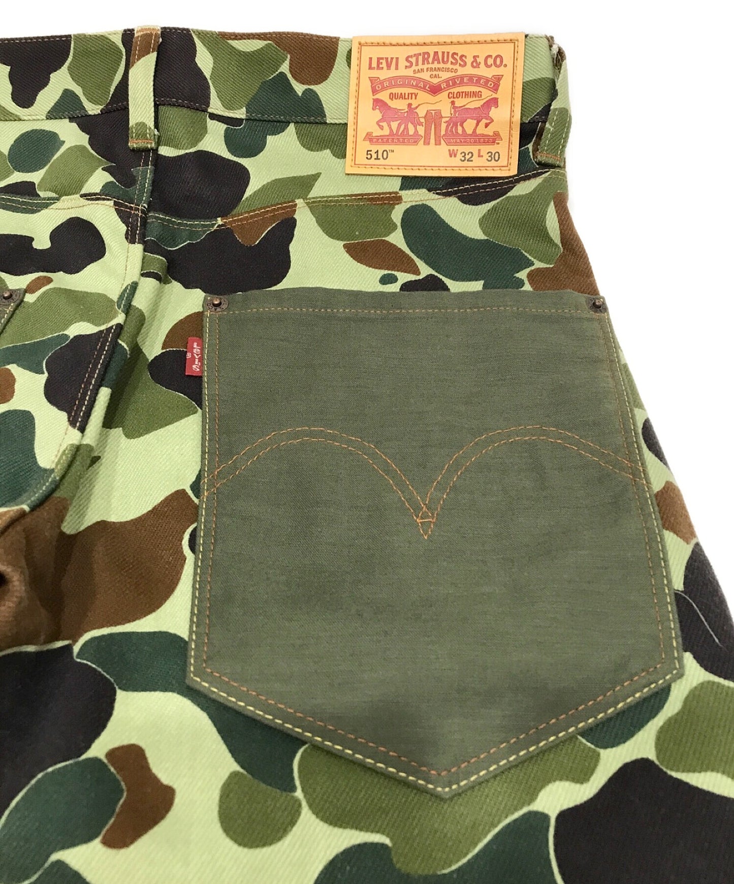 Junya Watanabe Comme des Garcons Man × Camo ของ Levi พิมพ์ 5 กระเป๋ากระเป๋า WC-P208