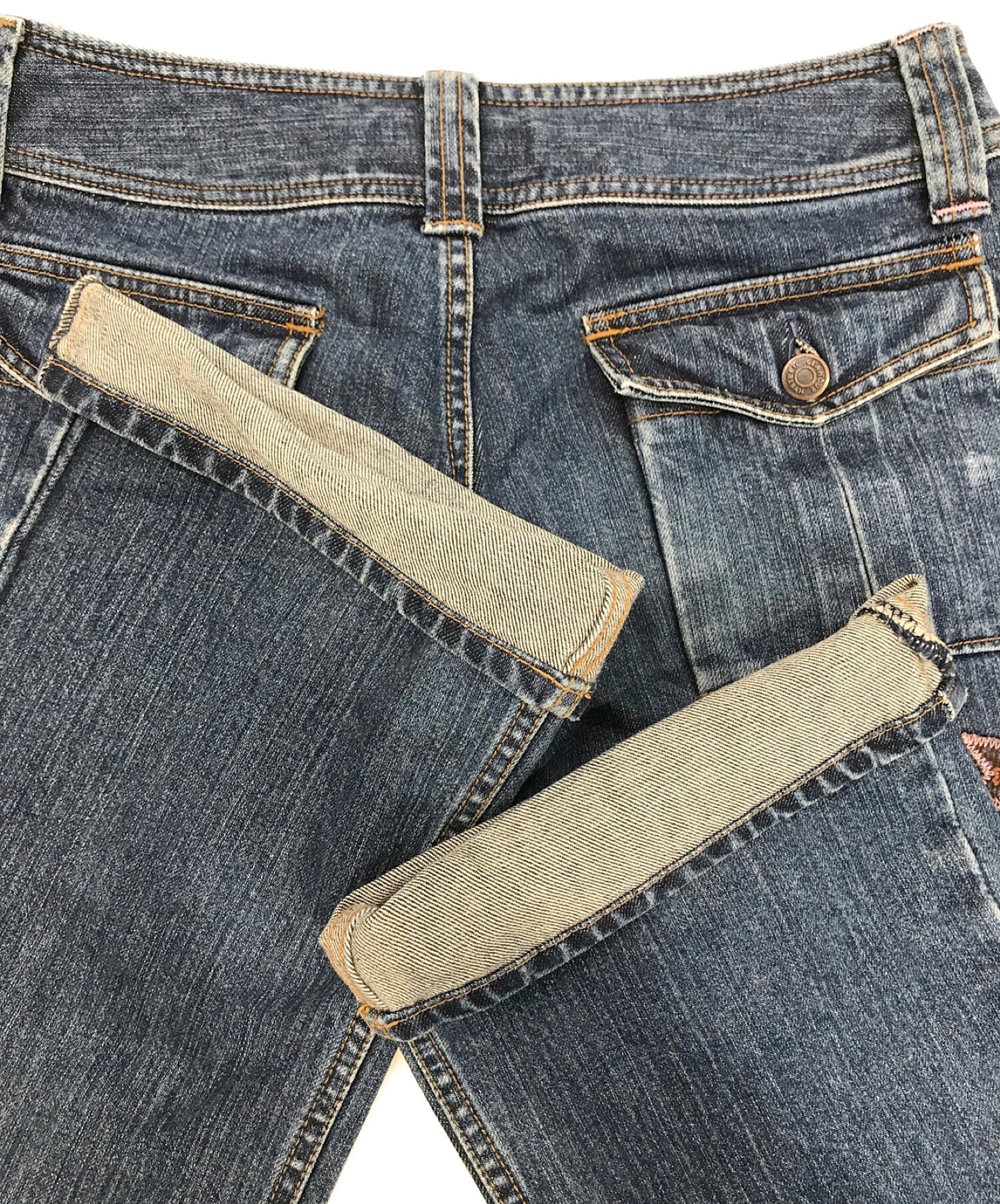 歇斯底里的魅力拼布喇叭形牛仔褲2AP-3553