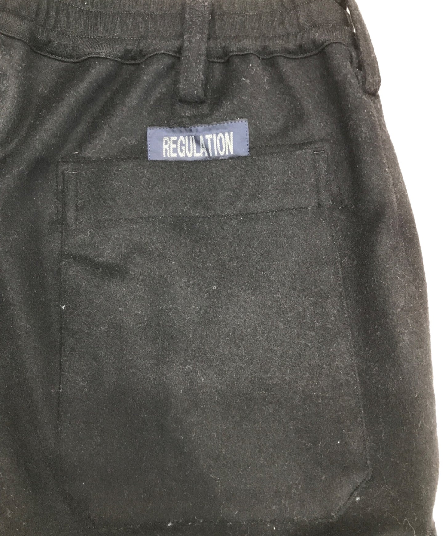 กฎระเบียบ yohji yamamoto w/ca beaver ซี่โครง flap pocket กางเกง