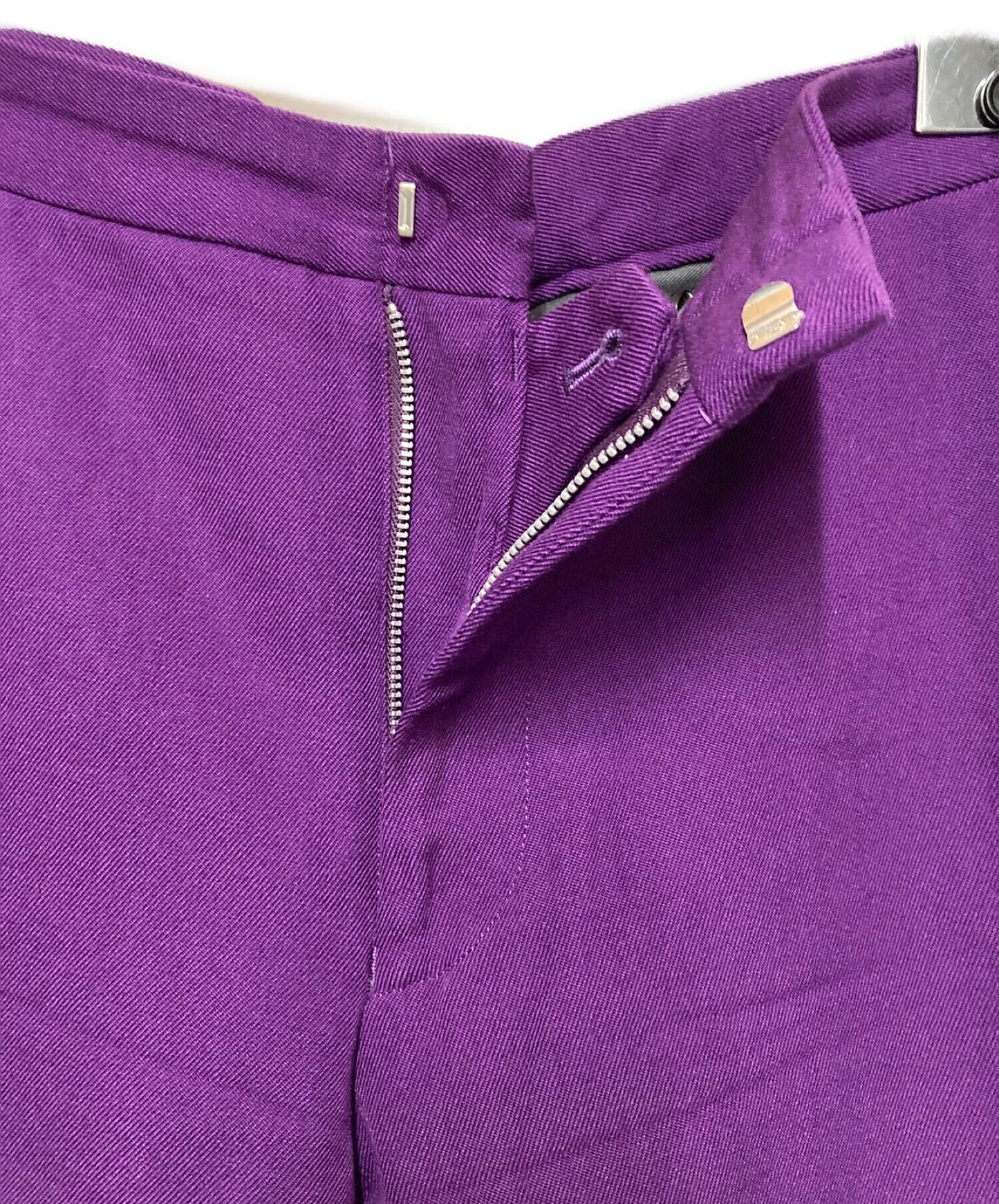 Comme des Garcons Homme Plus弯曲的针迹羊毛裤子